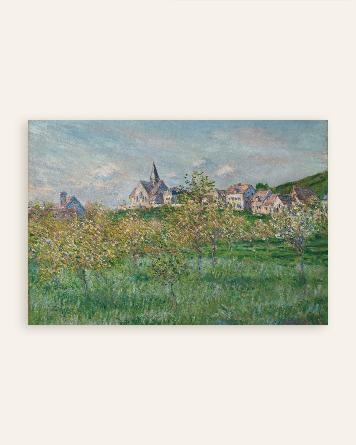 Affiche Printemps à Giverny, effet d'après-midi (1885) de Claude Monet, miniature