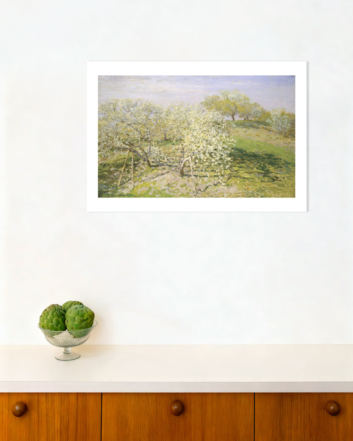Affiche Le Printemps, arbres fruitiers en fleurs (1873) de Claude Monet