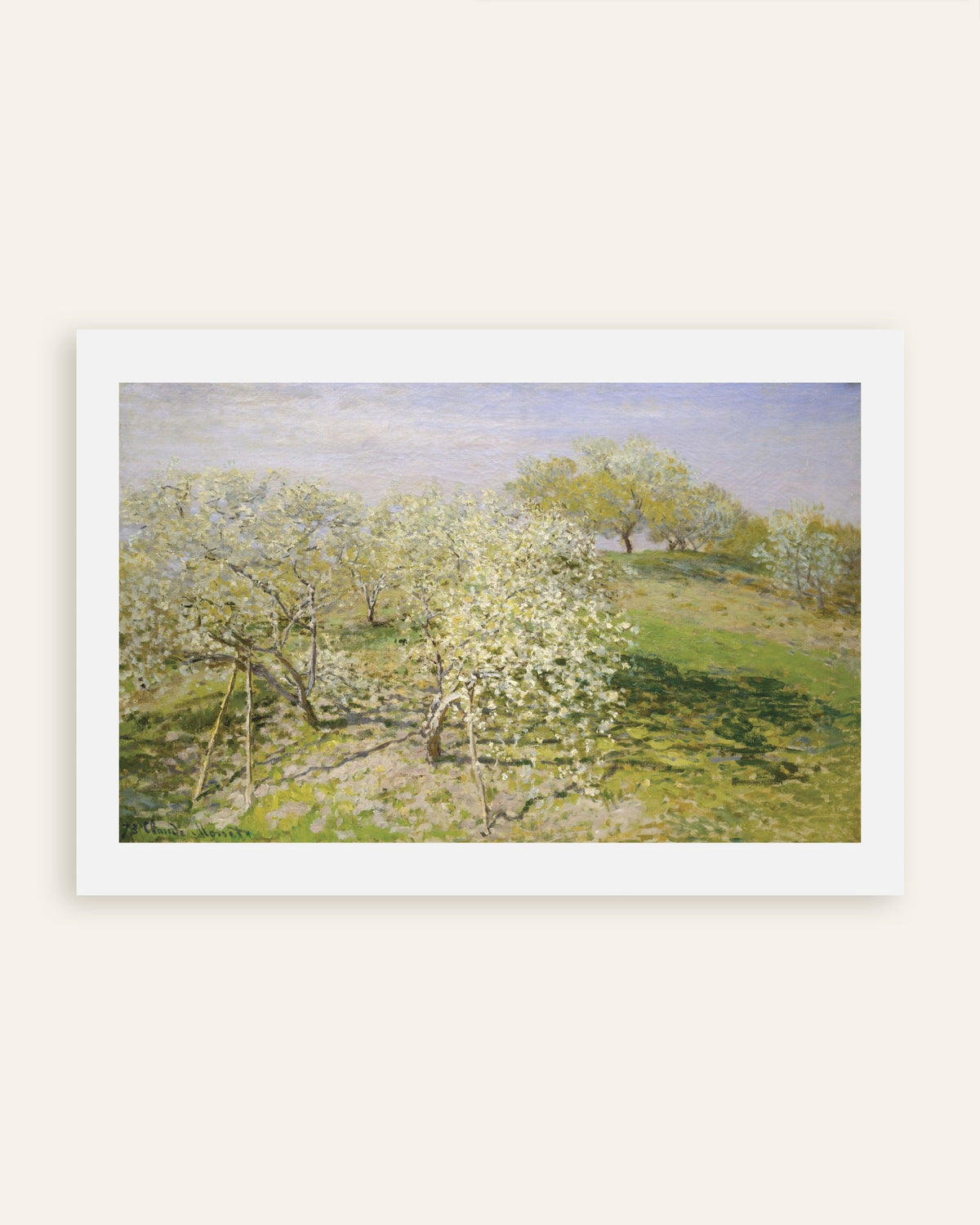 Affiche Le Printemps, arbres fruitiers en fleurs (1873) de Claude Monet, miniature