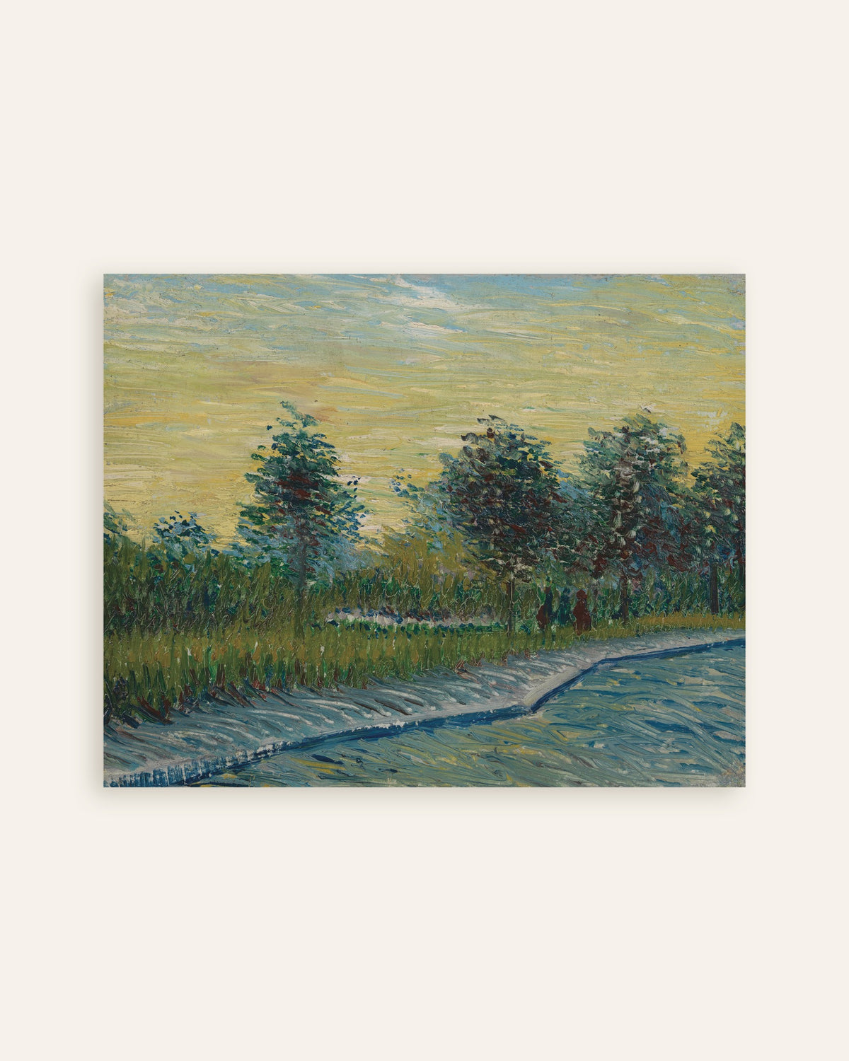 Poster van Square Saint-Pierre bij zonsondergang (1887) van Vincent van Gogh, miniatuur