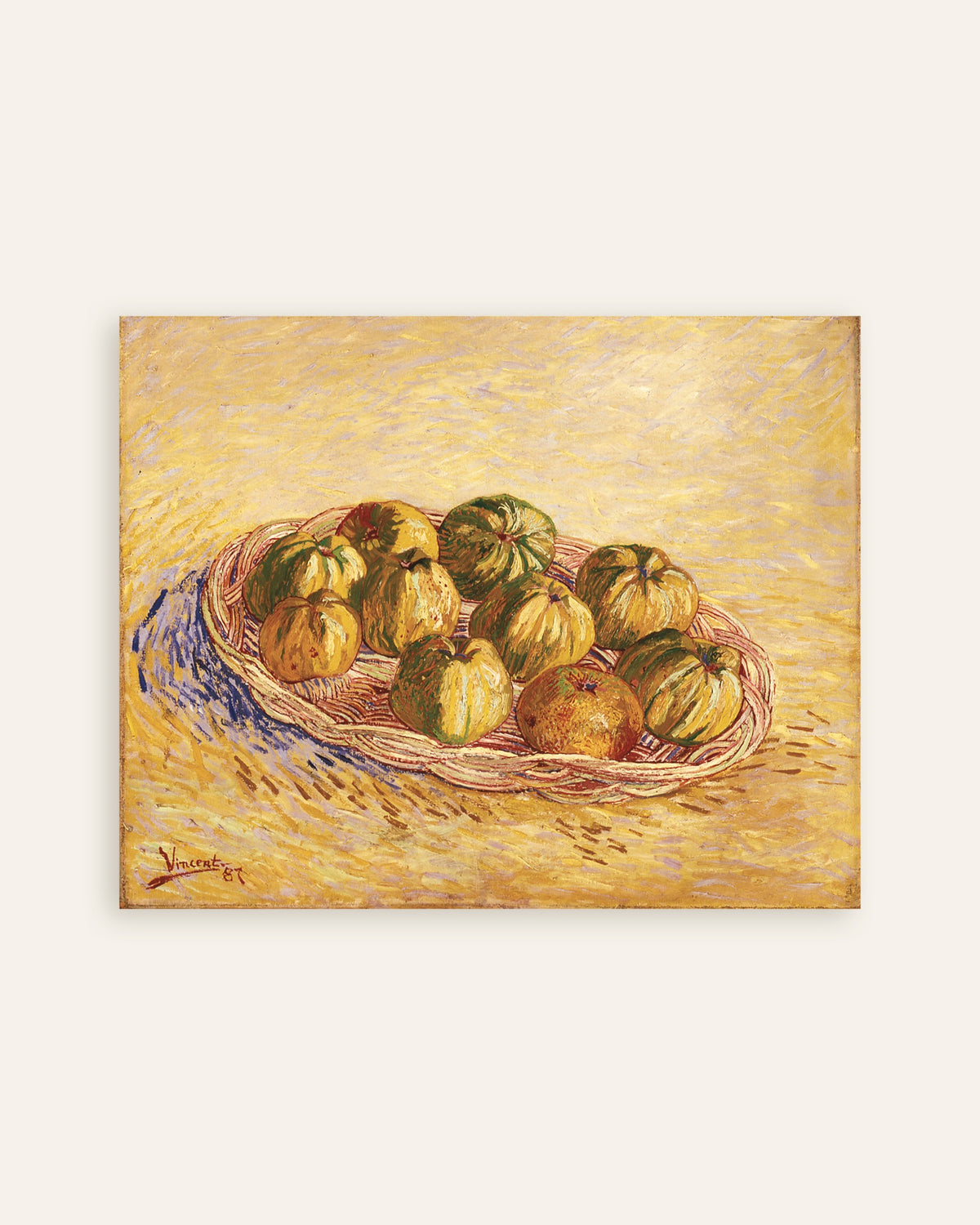 Poster van Stilleven met mand met appels (1887) van Vincent van Gogh, als miniatuur