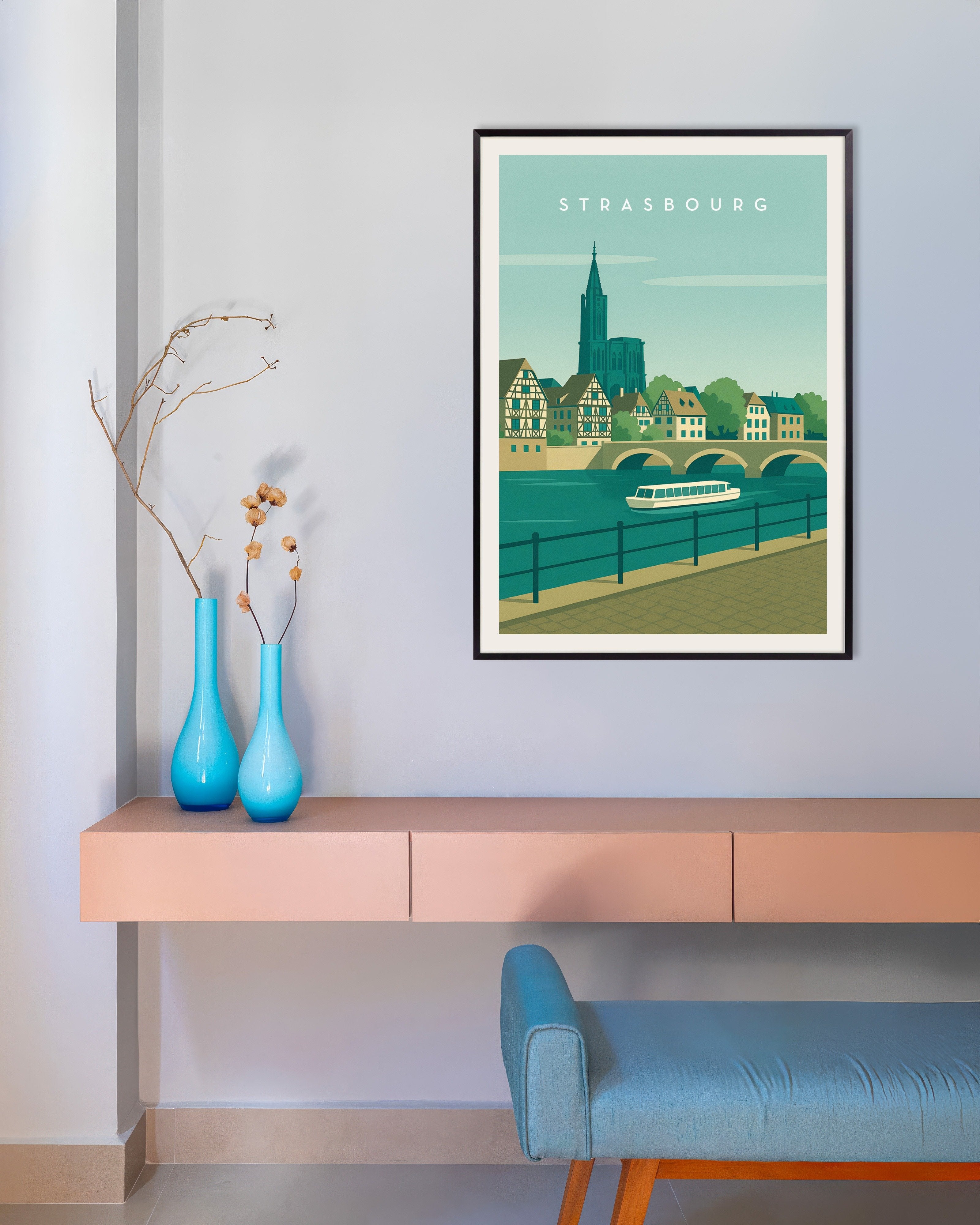 Poster of Strasbourg Wall Art Print, with metal frame