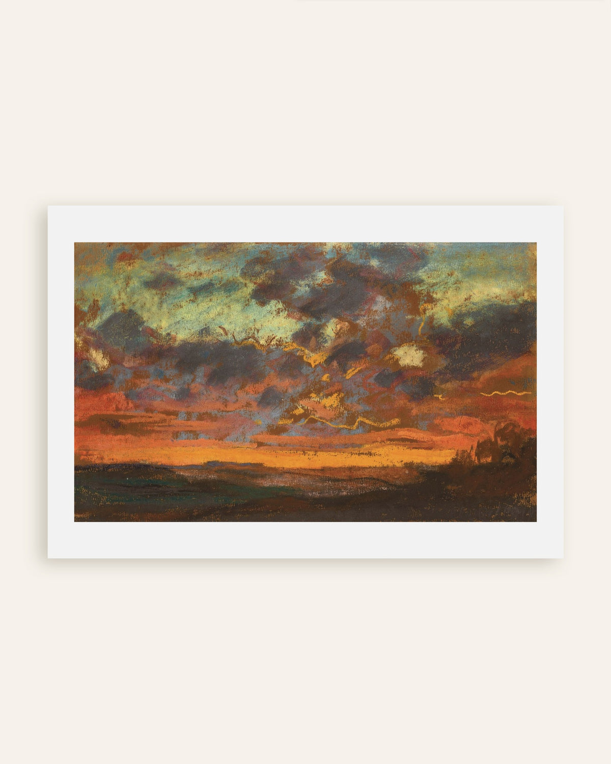 Poster Zonsondergang (ca. 1868) van Claude Monet, miniatuur