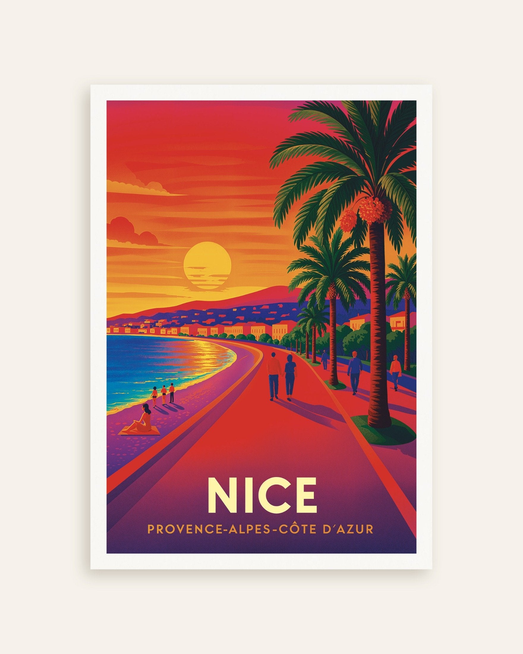 Poster of Sunset Walk in Nice, France – Promenade des Anglais Poster, thumbnail