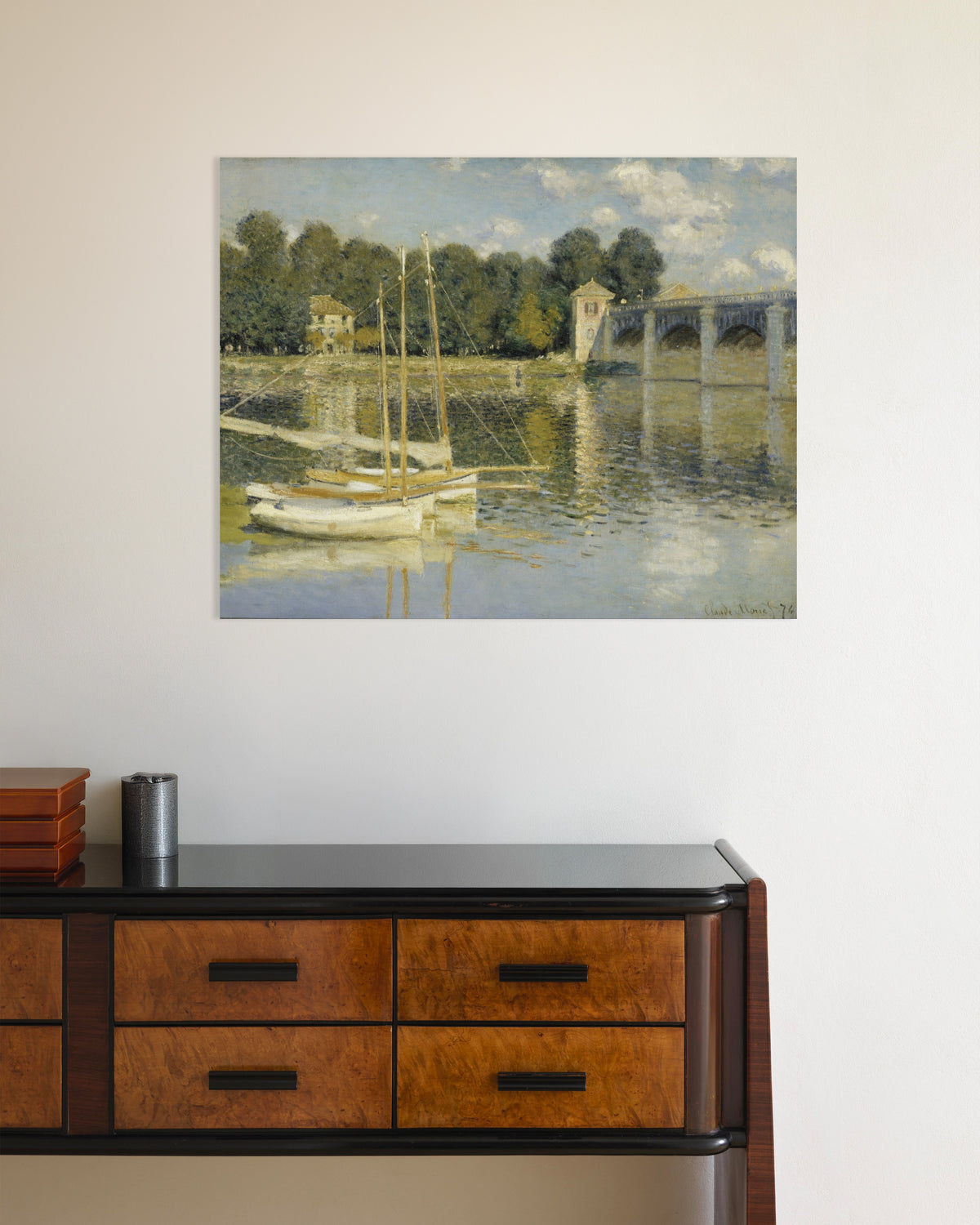 Poster De brug van Argenteuil (1874) van Claude Monet