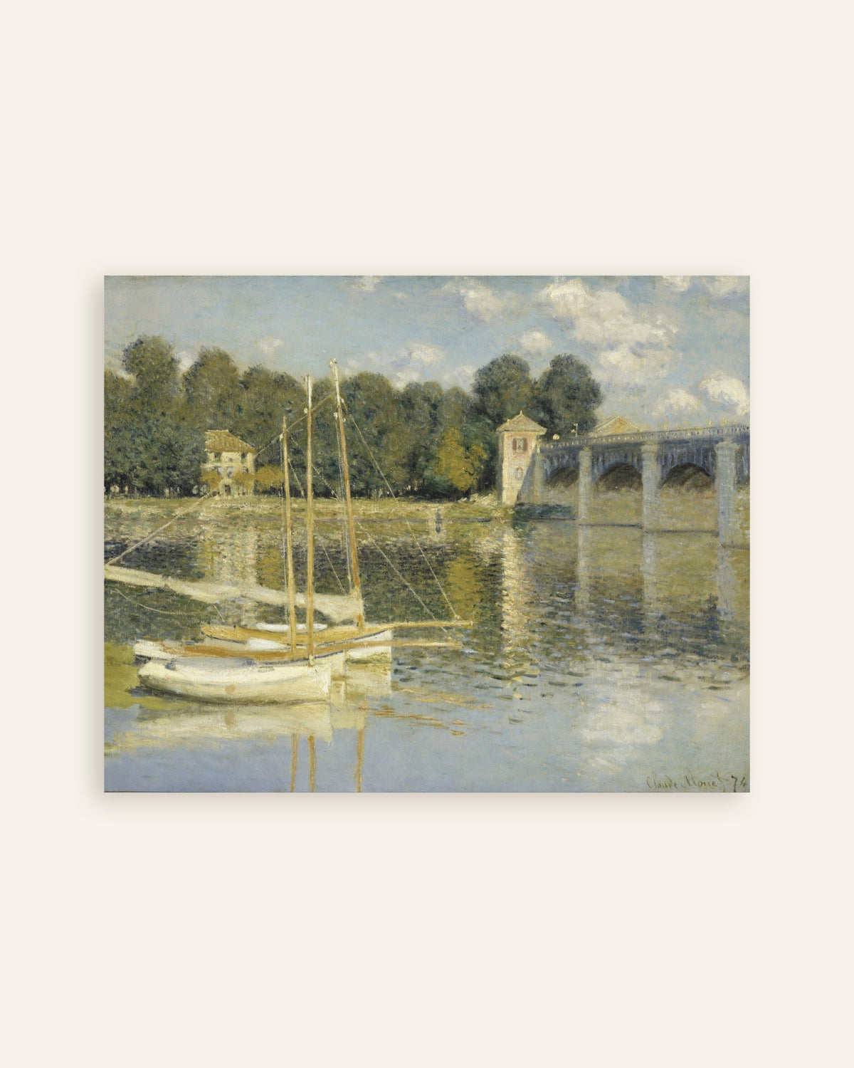 Poster De brug van Argenteuil (1874) van Claude Monet, miniatuur