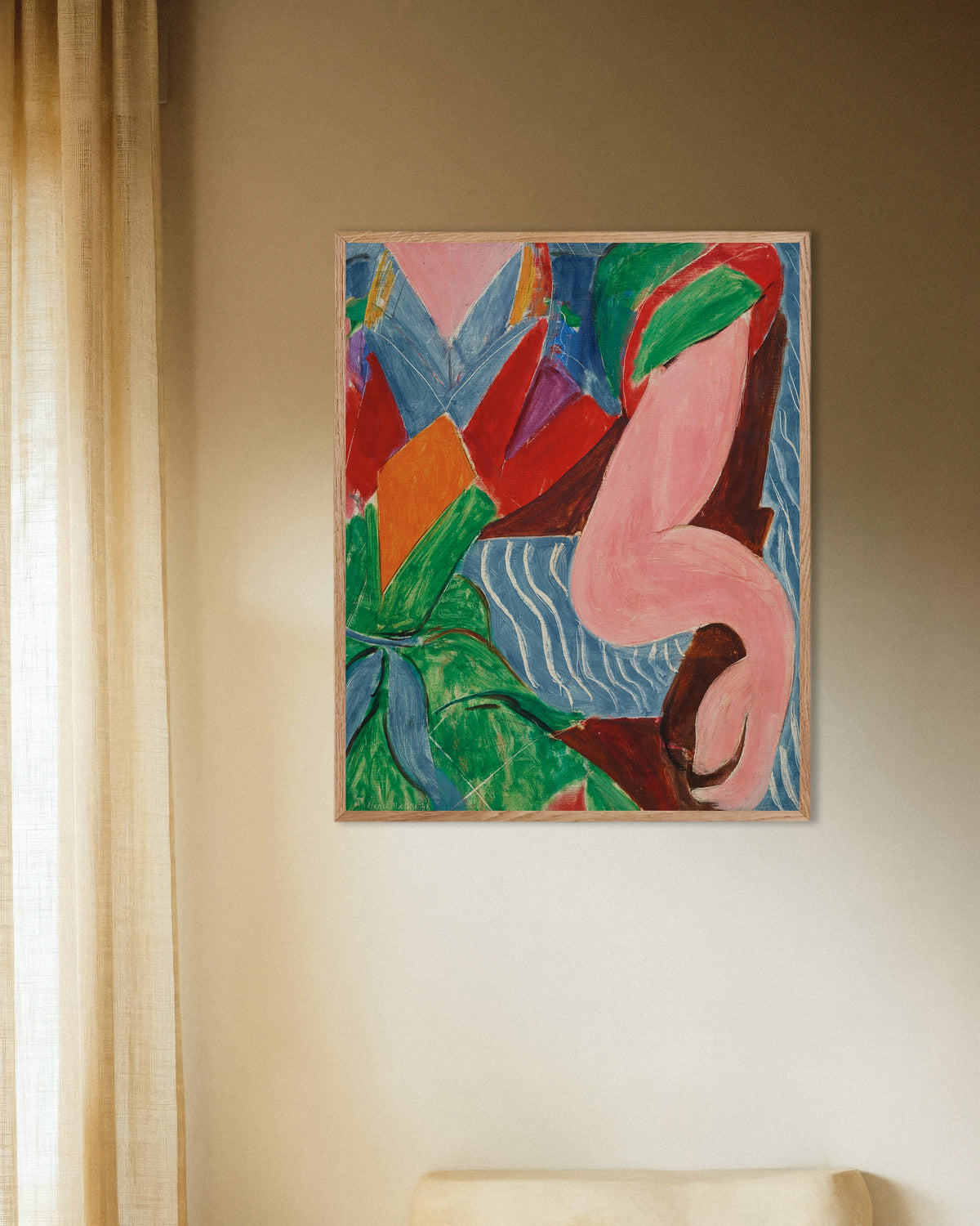 Poster de Le Bras (1938) de Henri Matisse, avec un cadre en bois naturel