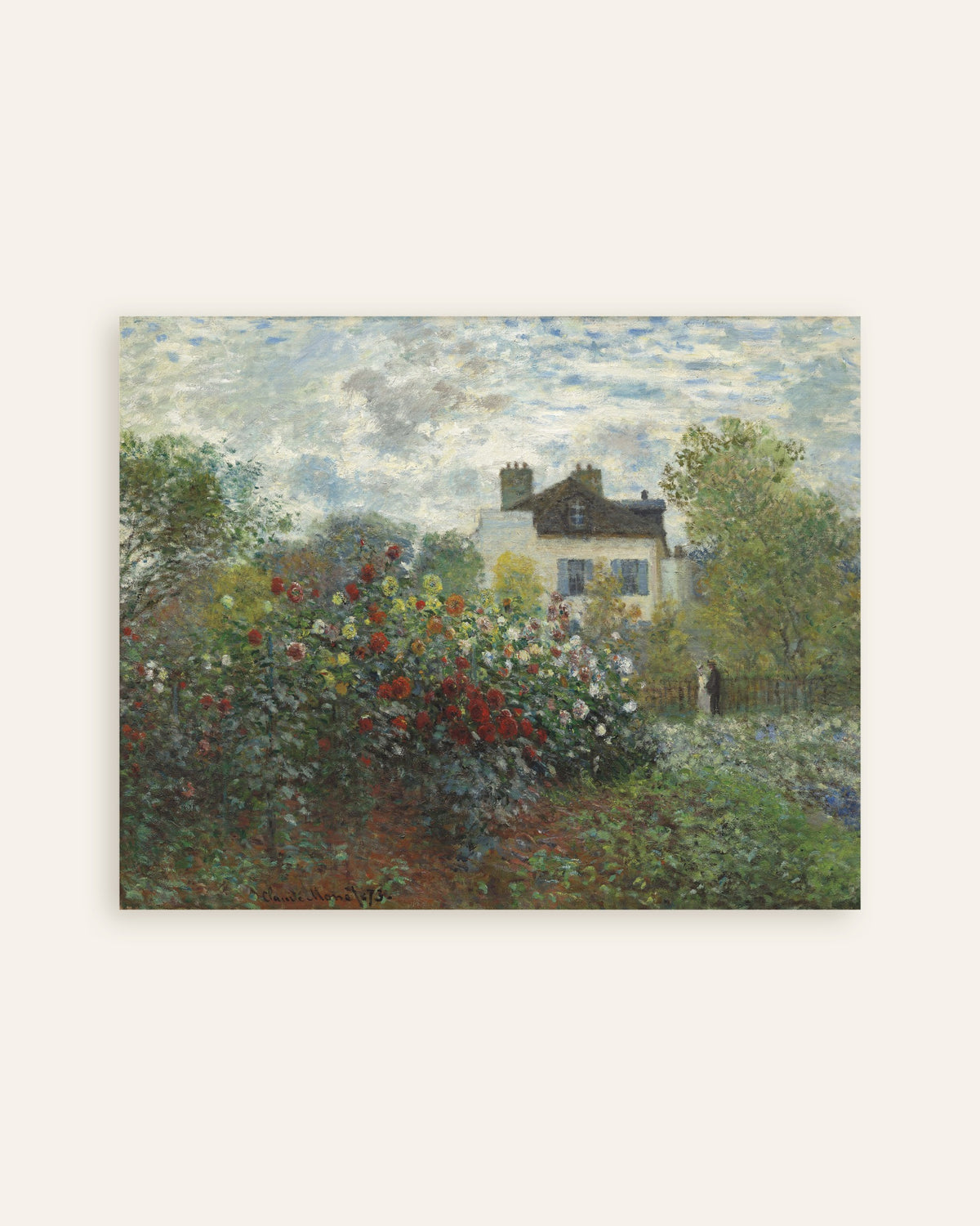 Affiche Le Jardin de l'artiste à Argenteuil, un coin du jardin avec dahlias (1873) de Claude Monet, miniature