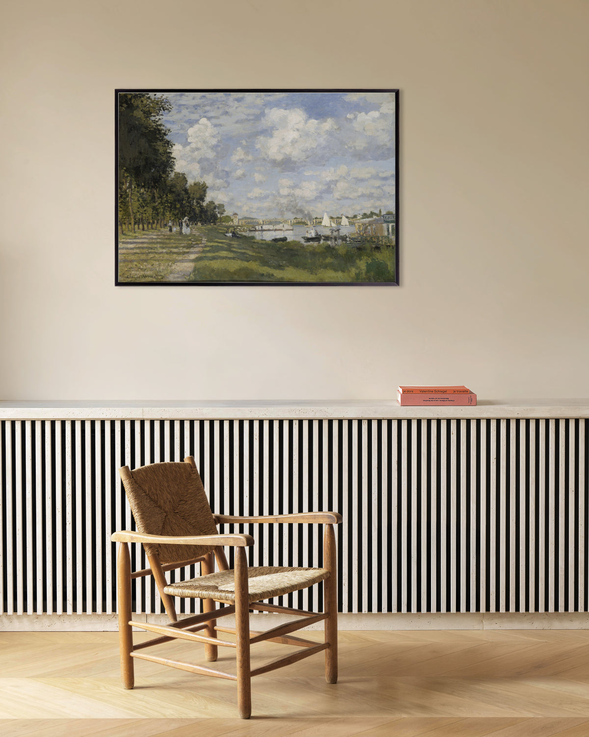 Affiche Le Bassin d'Argenteuil (vers 1872) de Claude Monet, avec un cadre en métal