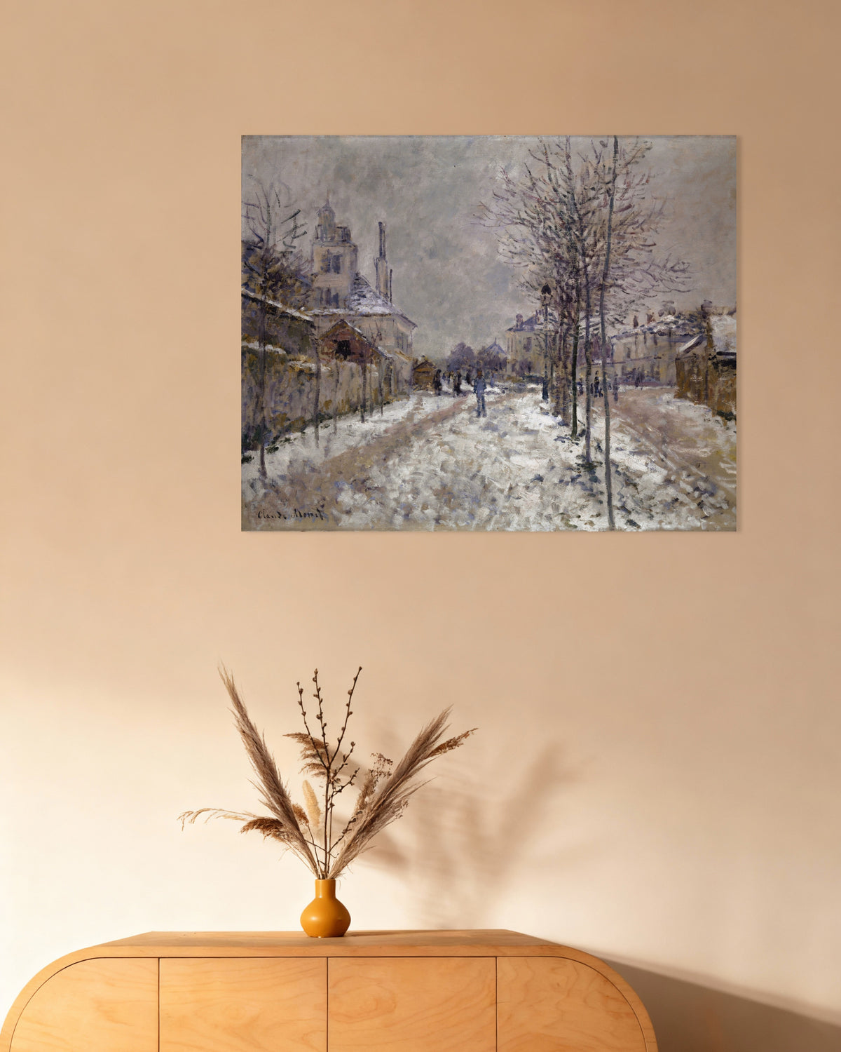 Affiche Le Boulevard de Pontoise à Argenteuil, neige (1875) de Claude Monet