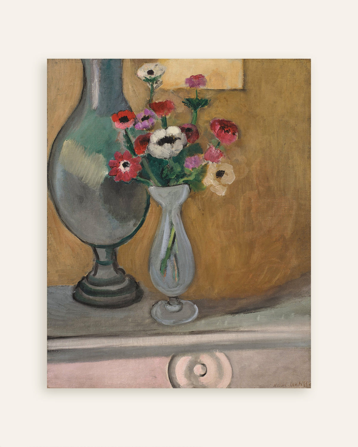 Poster van Het boeket anemonen (1918) van Henri Matisse, miniatuur