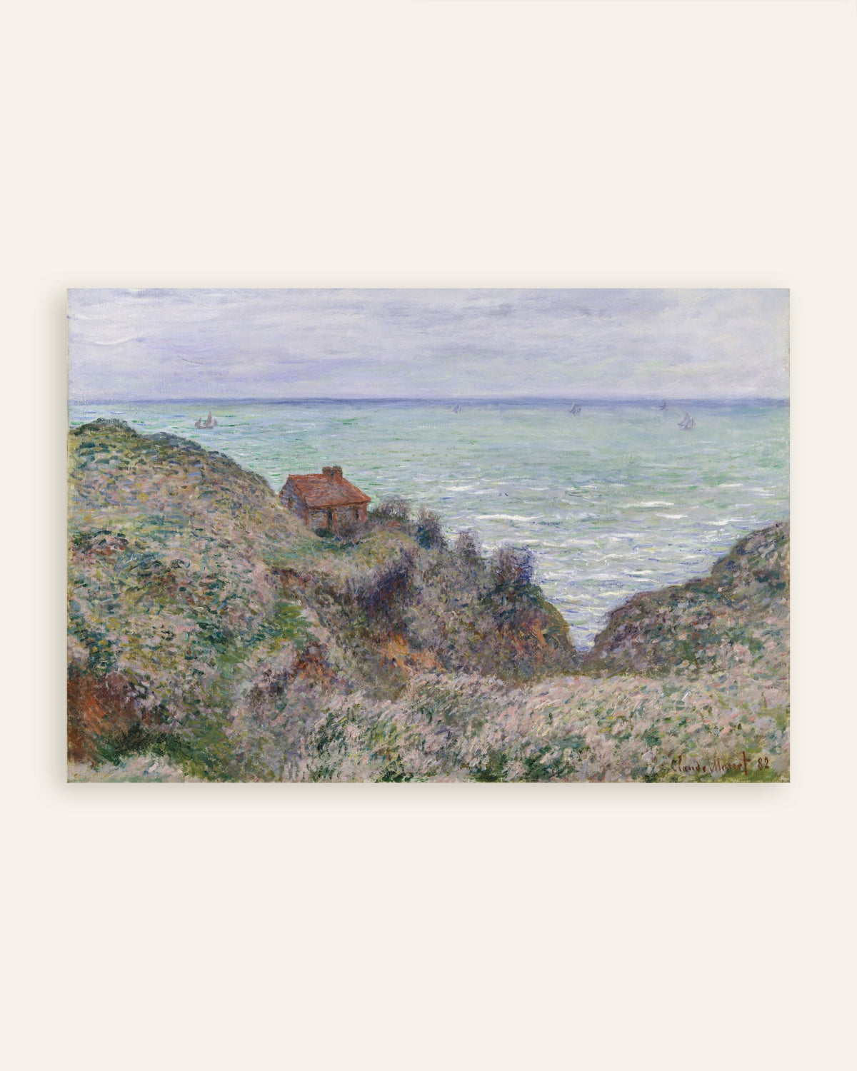 Poster Het huisje van de douanier (1882) van Claude Monet, miniatuur