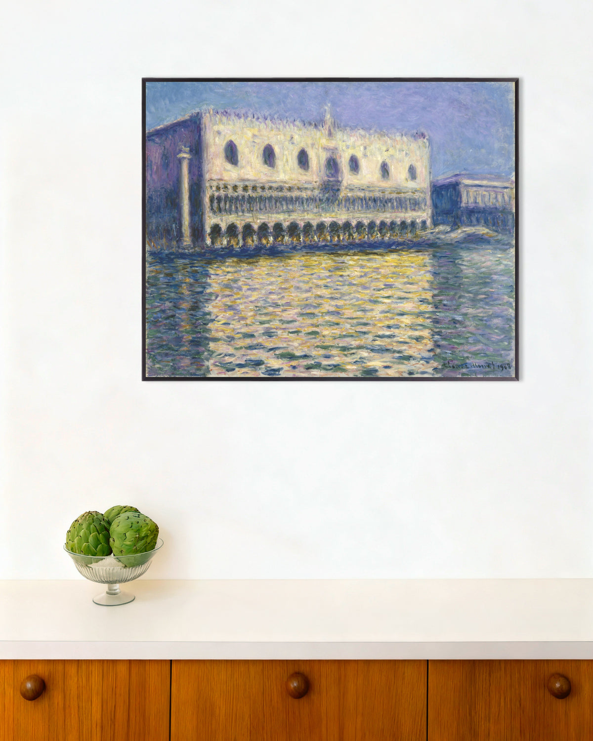 Poster Het Dogenpaleis (1908) van Claude Monet met metalen lijst
