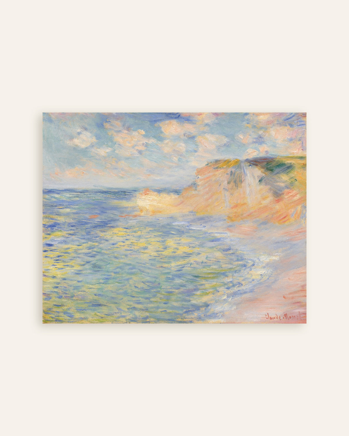 Affiche La Falaise d'Amont, Étretat (1885) de Claude Monet, miniature