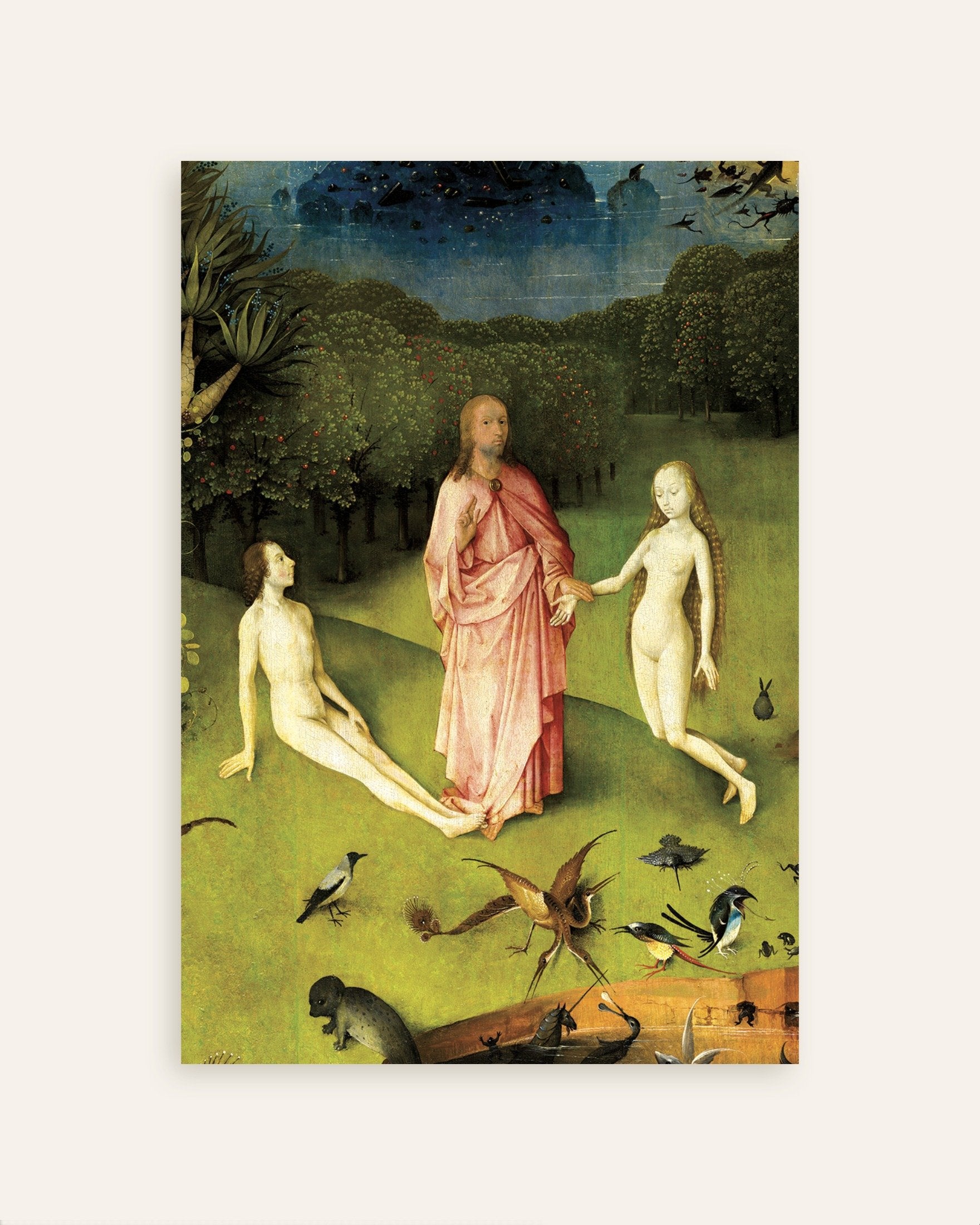 Poster of The meeting in Eden - Detail from The Garden of Earthly Delights, thumbnail