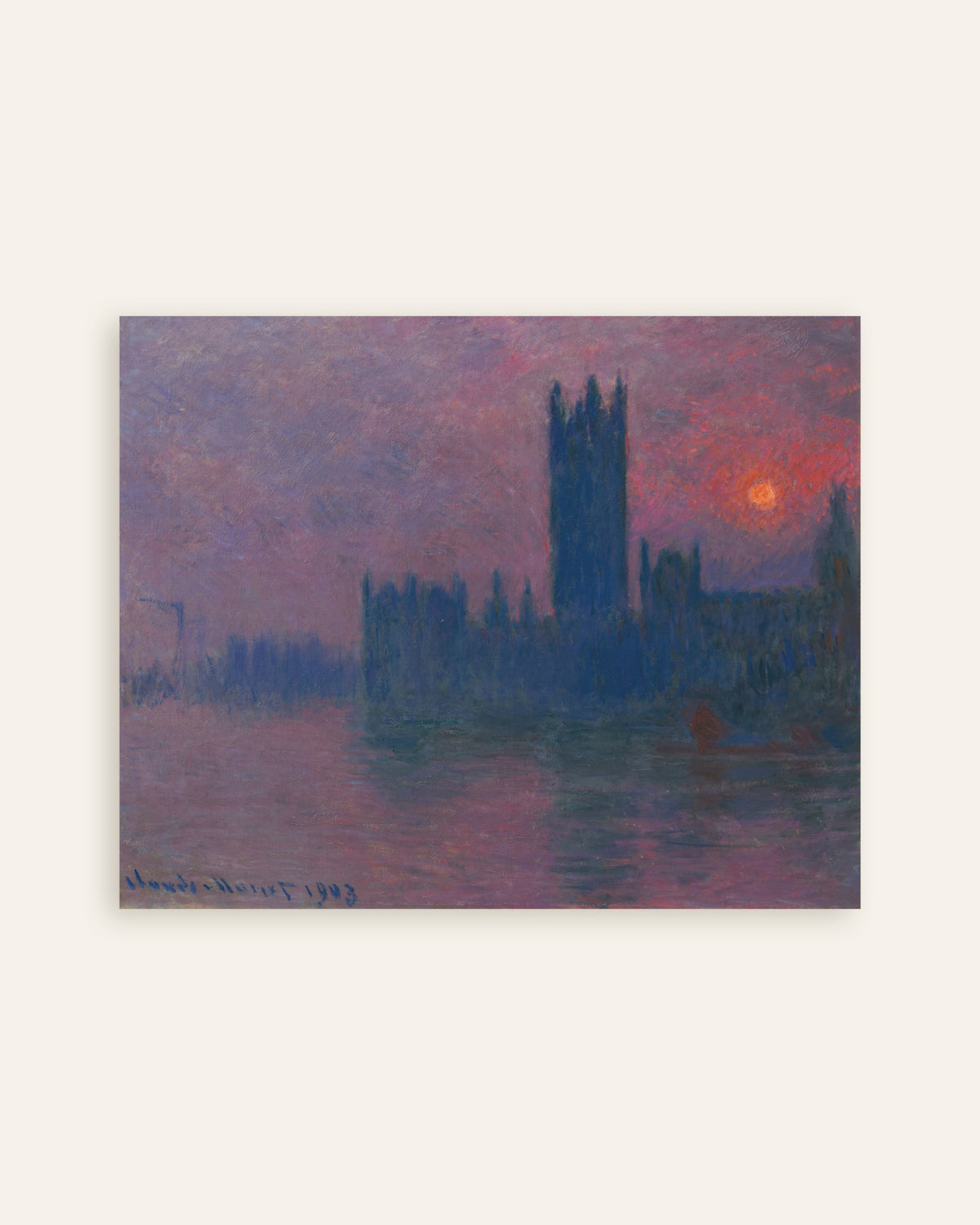 Poster Het parlement, ondergaande zon (1900–1903) van Claude Monet, miniatuur