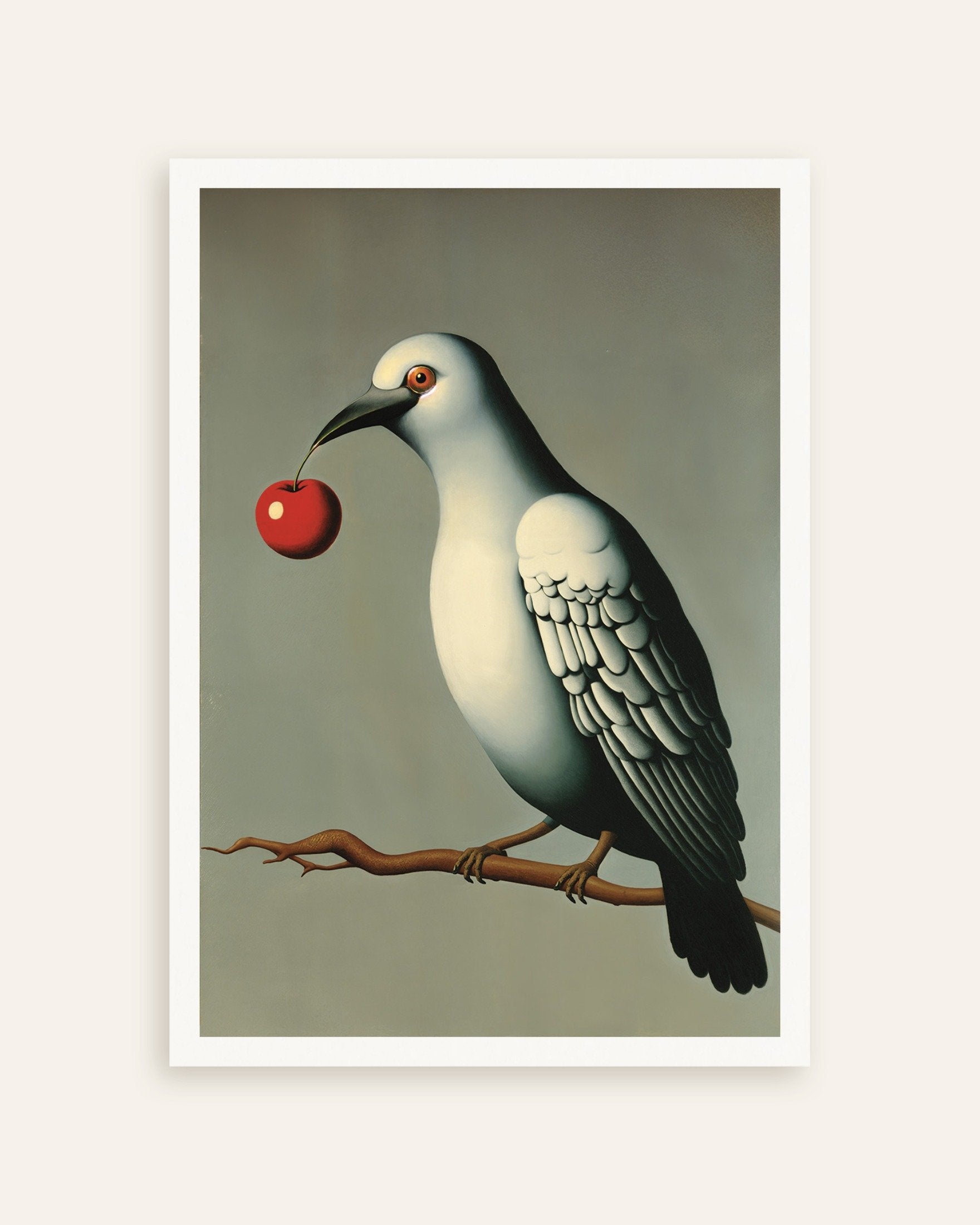 Poster of The Pigeon and the Cherry - Homage to Magritte, thumbnail