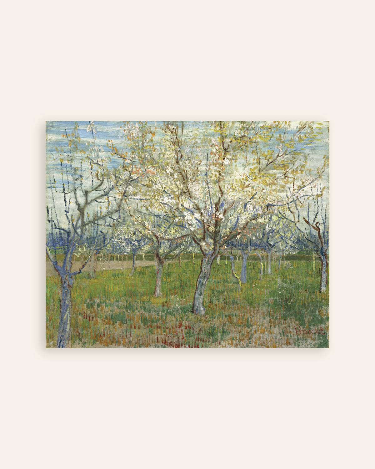 Poster van De roze boomgaard (1888) van Vincent van Gogh, miniatuur