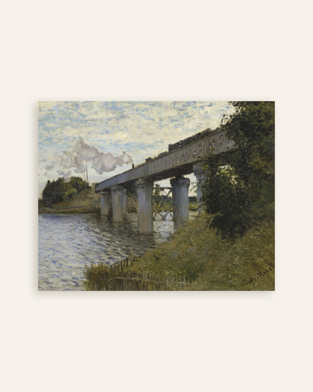 Poster De spoorbrug bij Argenteuil (1873–1874) van Claude Monet, miniatuur