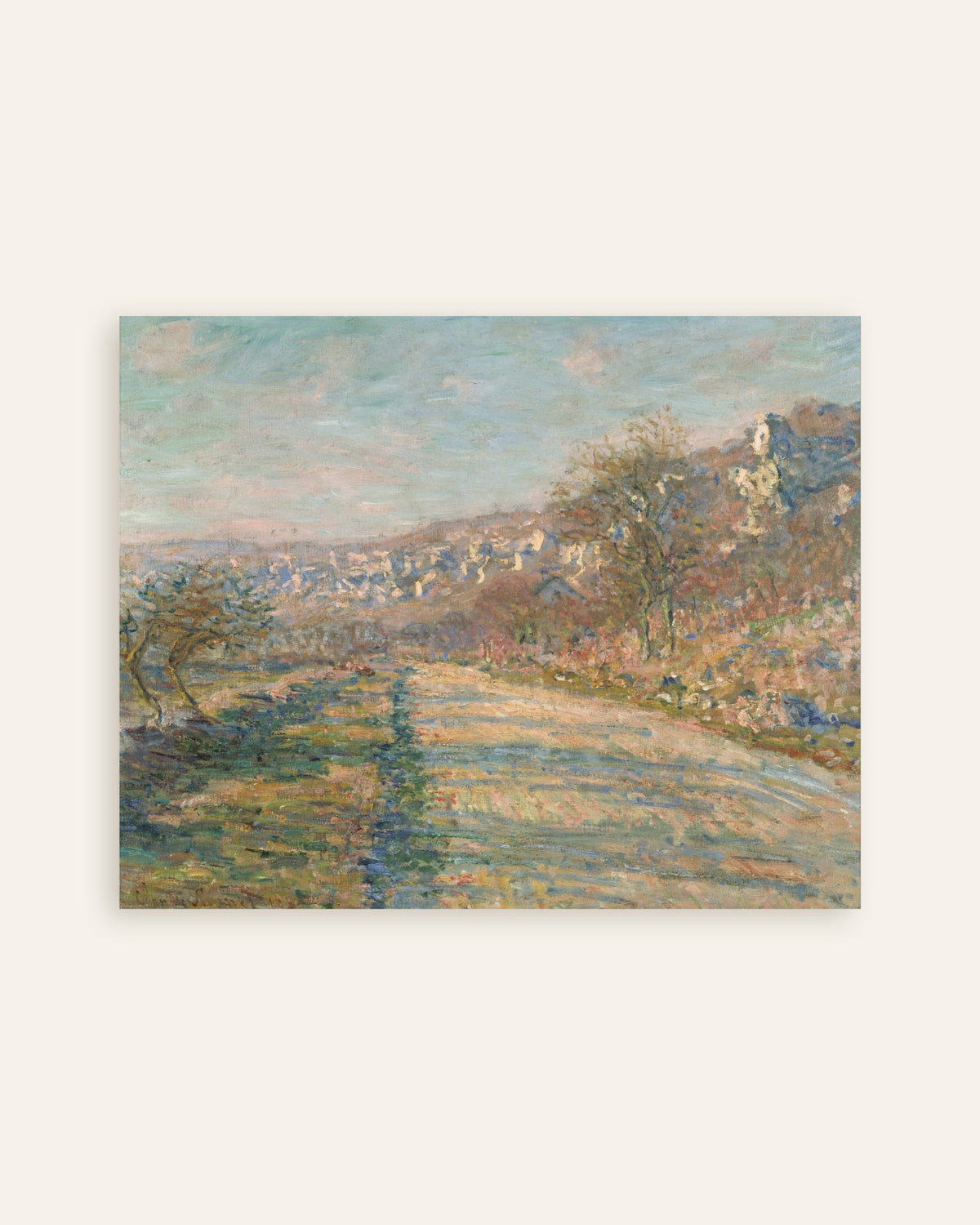 Poster De weg naar La Roche-Guyon (1880) van Claude Monet, miniatuur