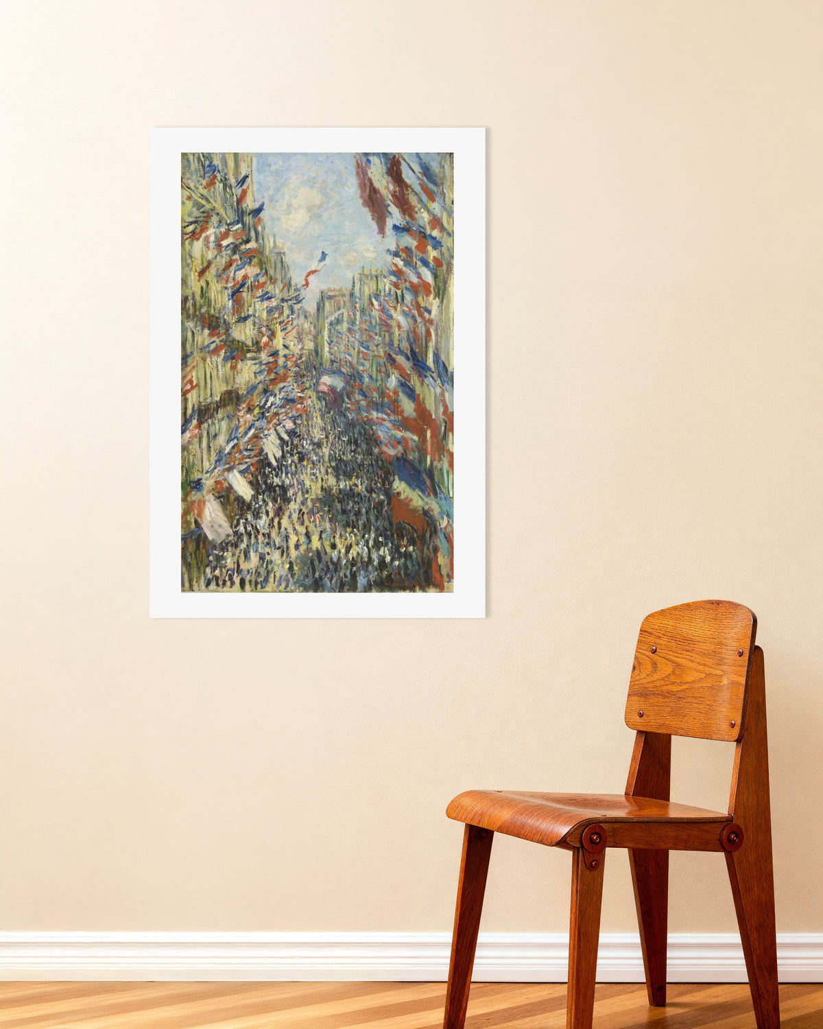 Poster De Rue Montorgueil in Parijs, feest van 30 juni 1878 van Claude Monet