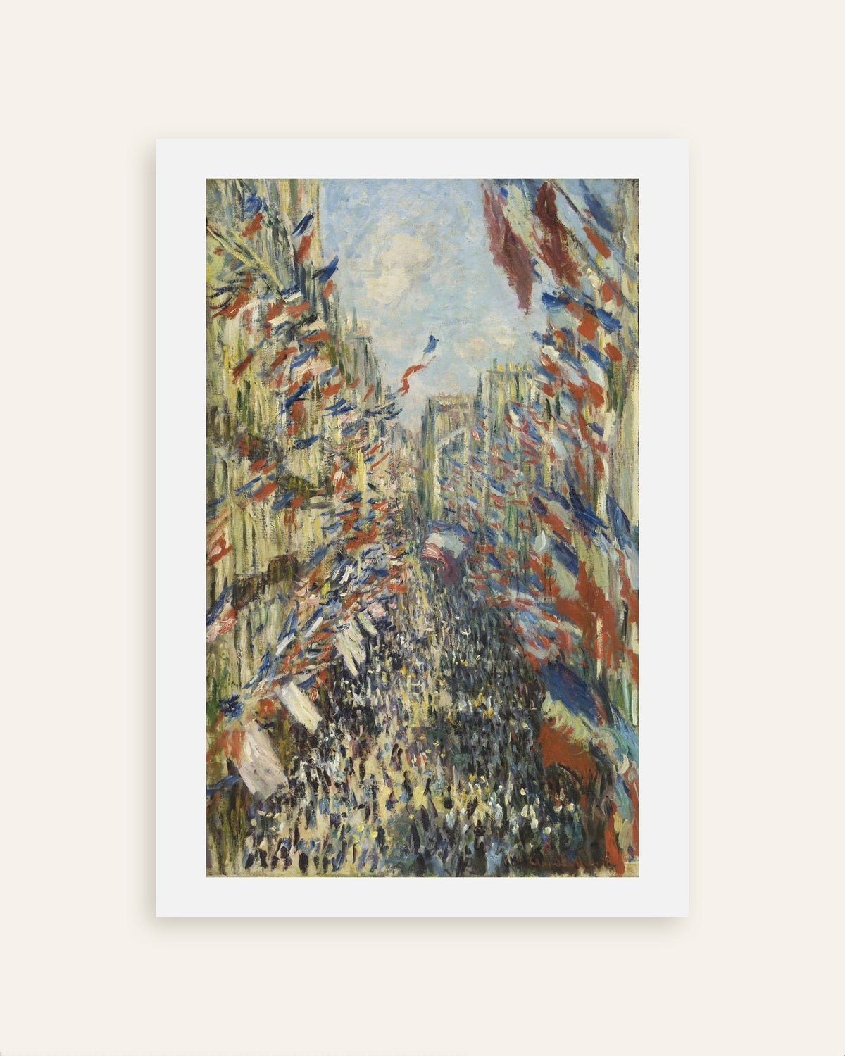 Poster De Rue Montorgueil in Parijs, feest van 30 juni 1878 van Claude Monet, miniatuur