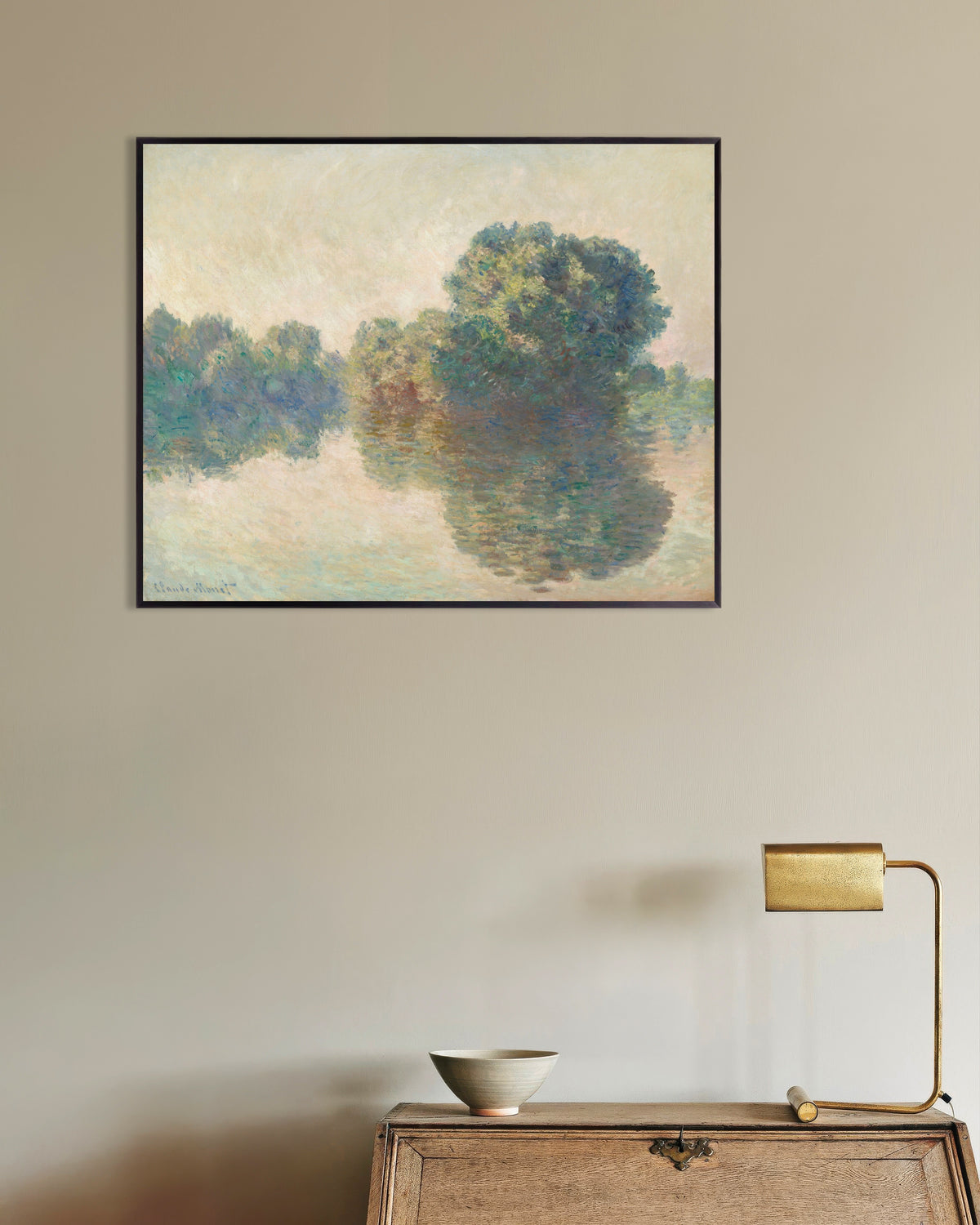 Poster De Seine bij Giverny (1897) van Claude Monet met metalen lijst