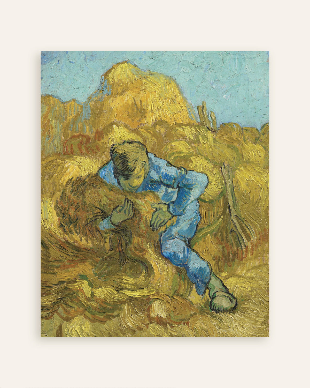 Poster van De schovenbinder, naar Millet (1889), van Vincent van Gogh, miniatuur