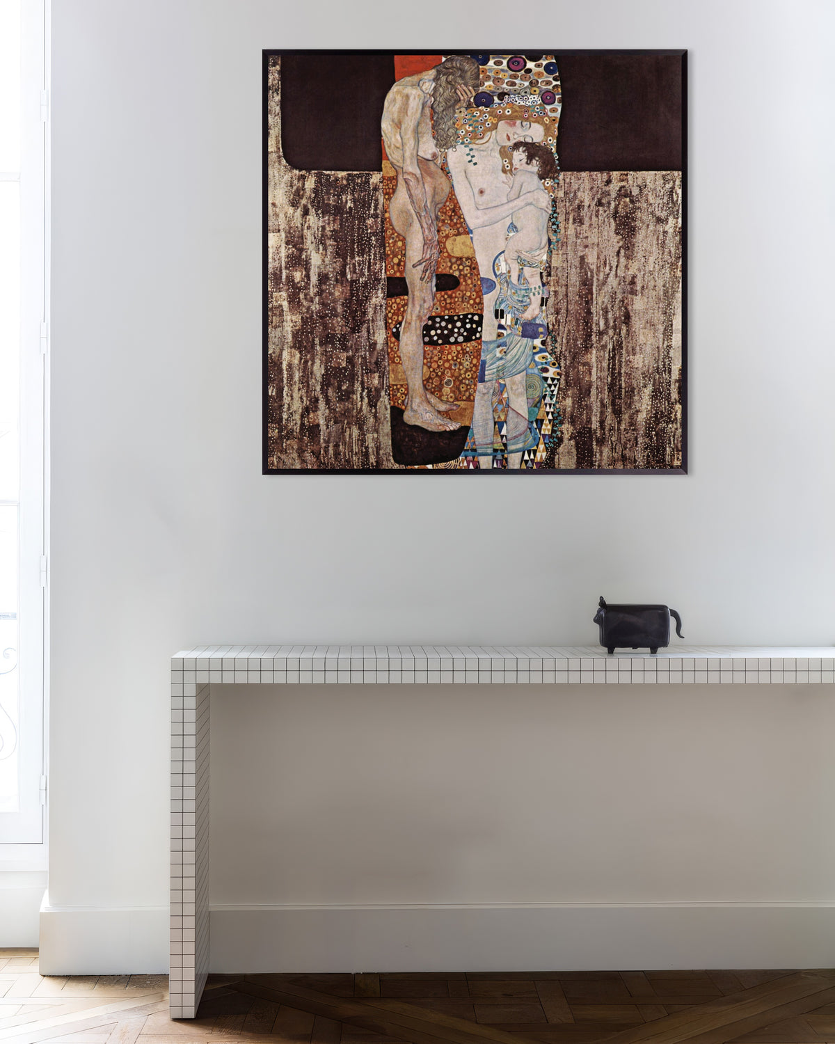Poster De drie leeftijden van de vrouw (1905) van Gustav Klimt met metalen lijst