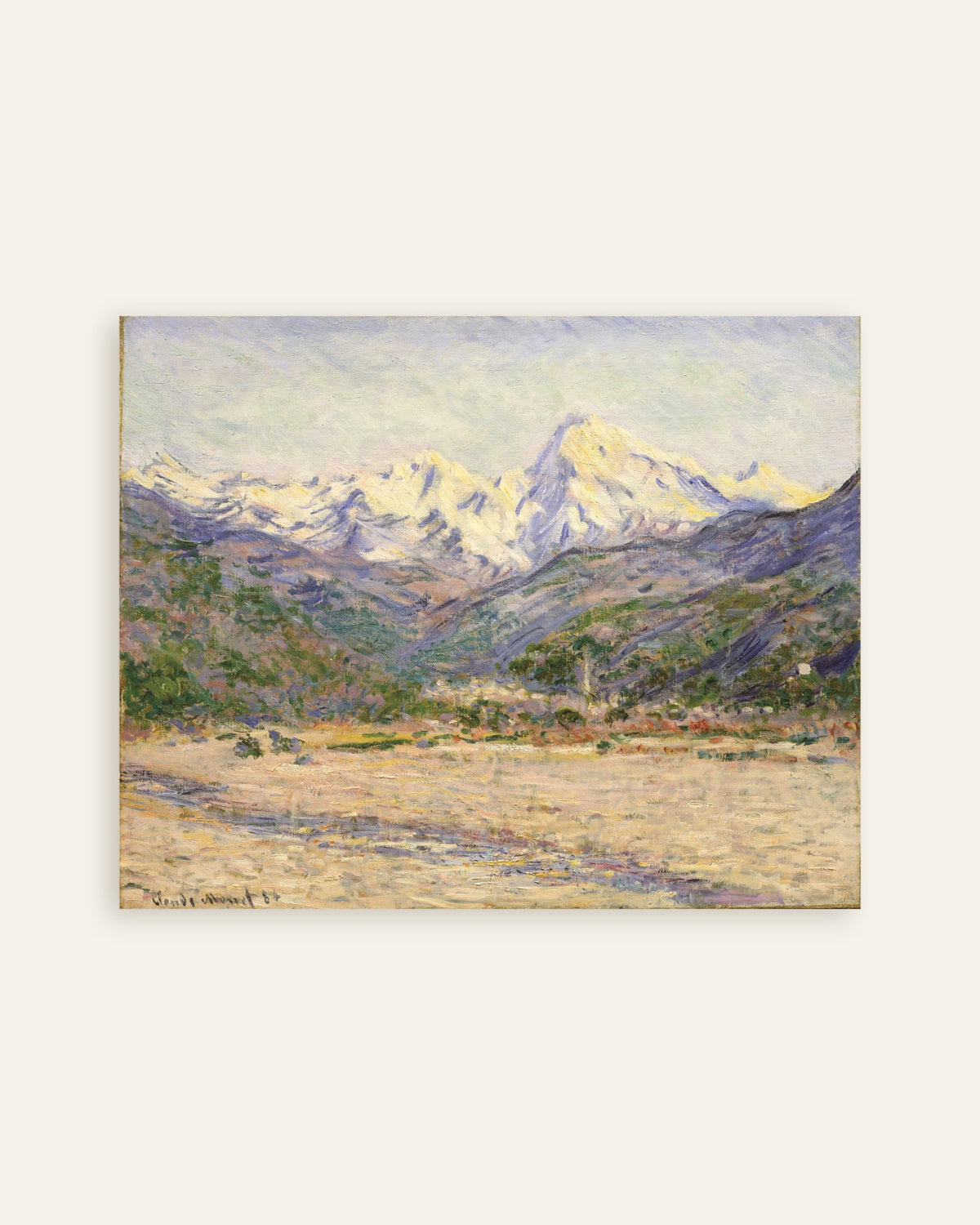 Poster Het dal van de Nervia (1884) van Claude Monet, miniatuur