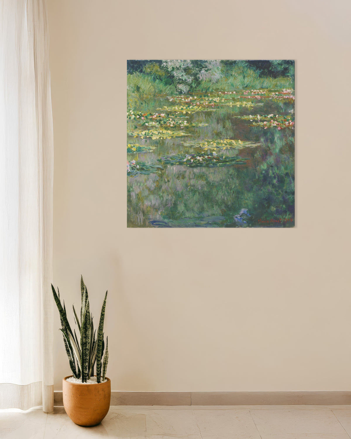 Poster De waterlelievijver (1904) van Claude Monet