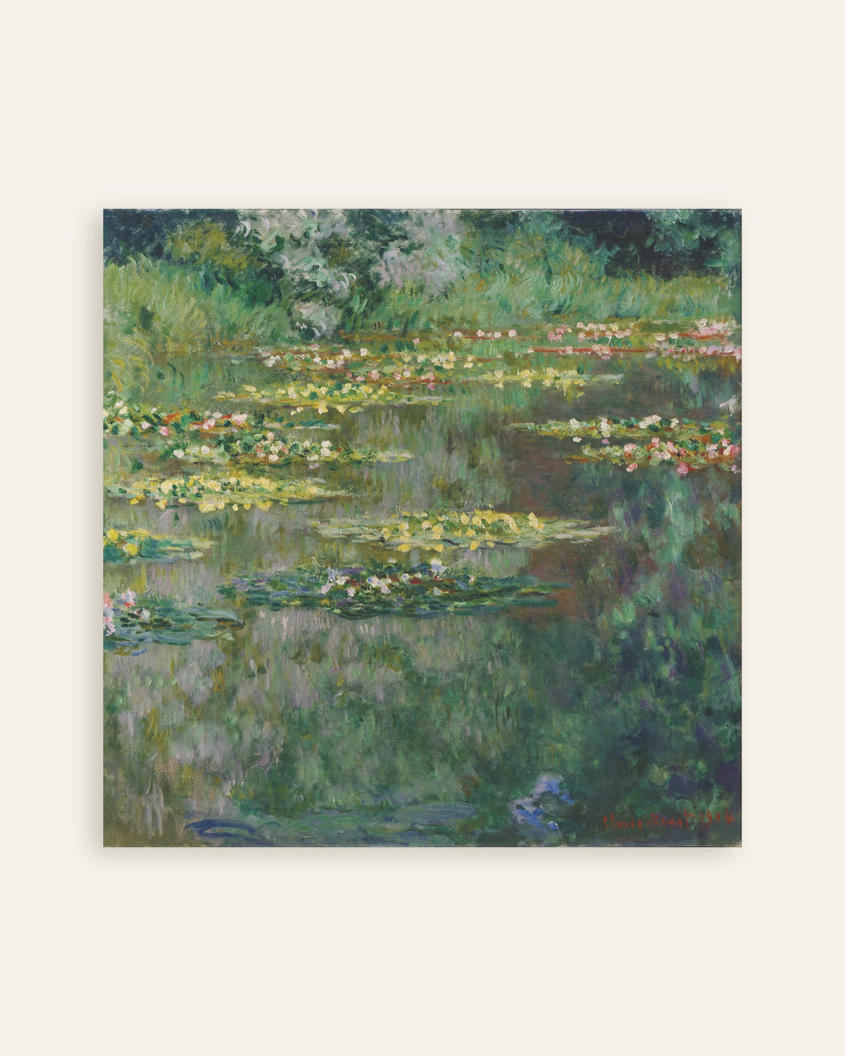 Poster De waterlelievijver (1904) van Claude Monet, miniatuur