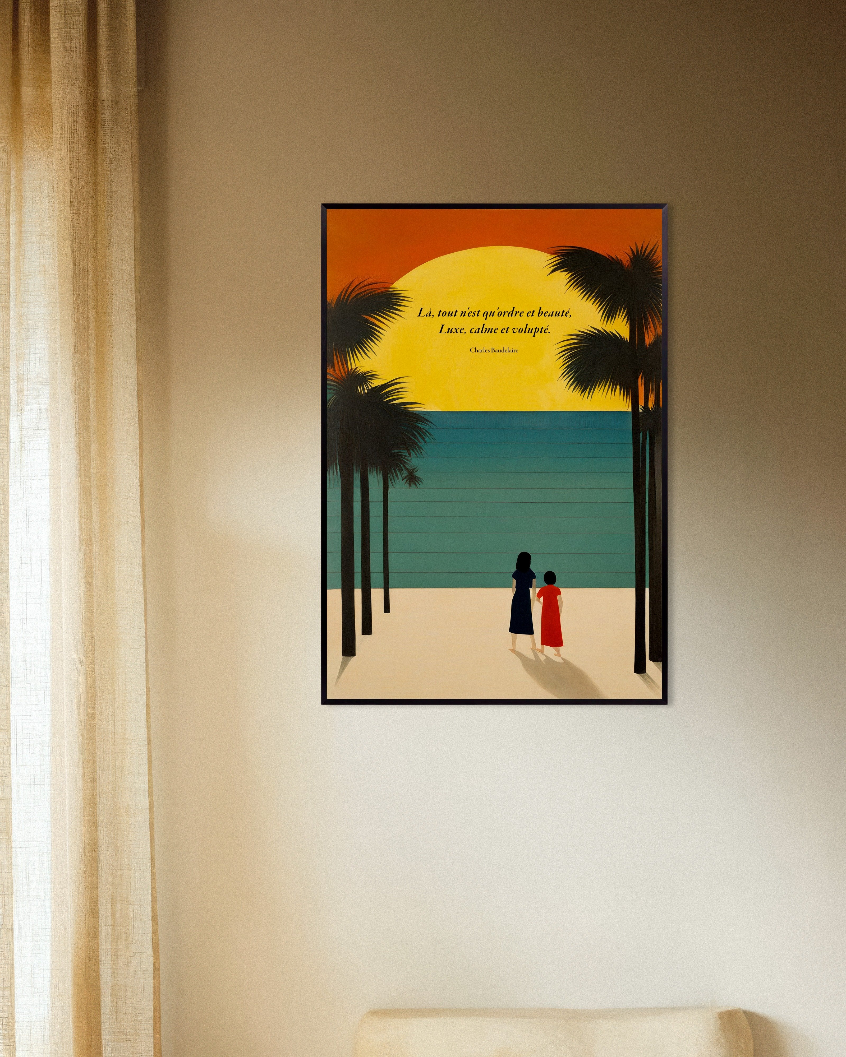 Poster of There, all is order and beauty, luxury, calm, and volupté - Baudelaire - Poster, french, with metal frame