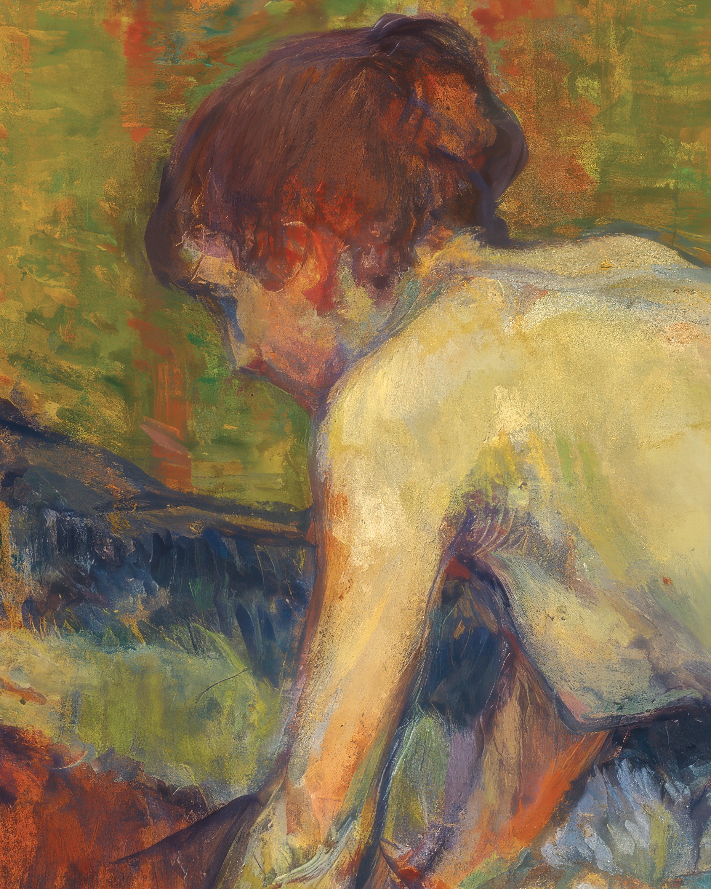 Affiche Nu Rousse Accroupie par Henri de Toulouse-Lautrec