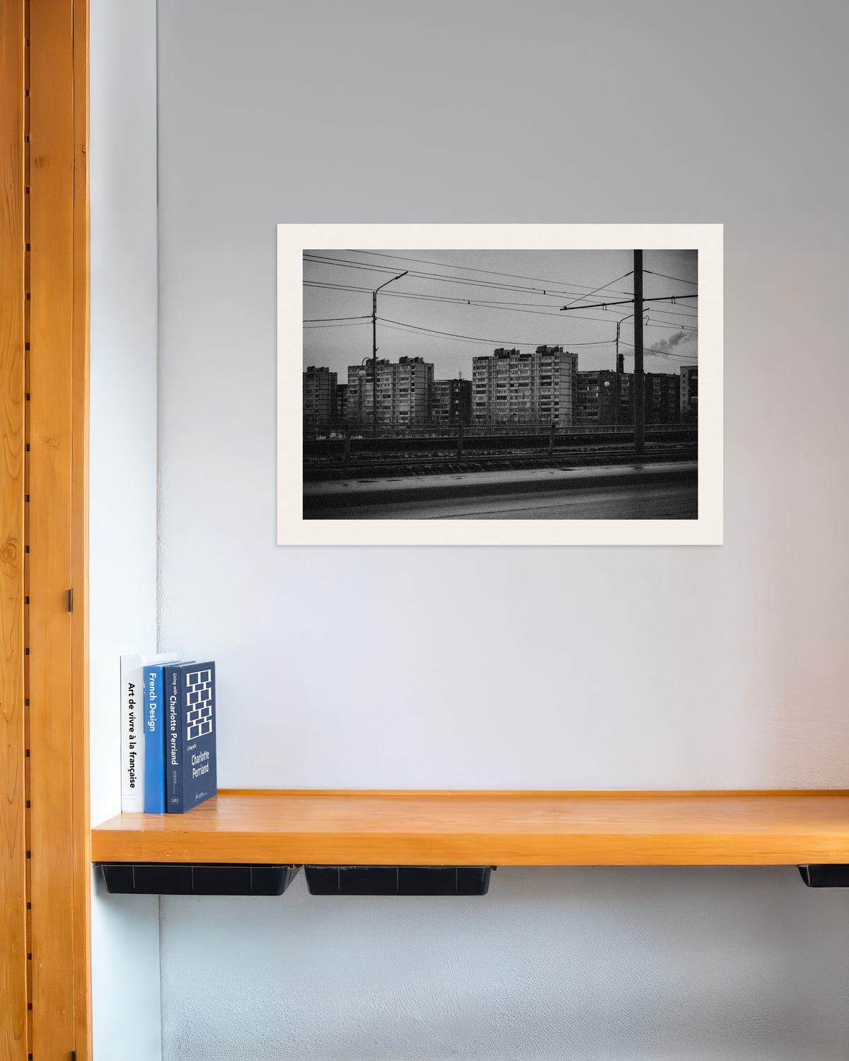 Poster ‘Flatgebouwen achter de tramdraden’