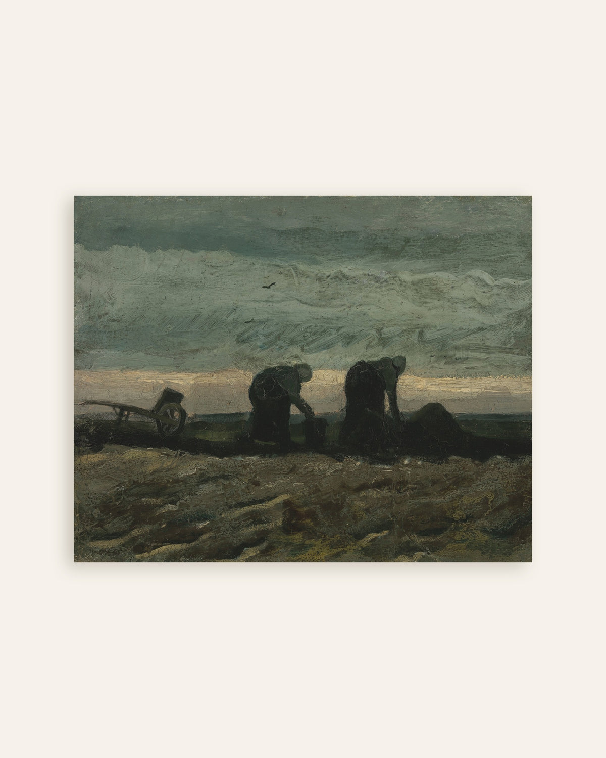 Poster van Twee vrouwen op de heide (1883) van Vincent van Gogh, miniatuur
