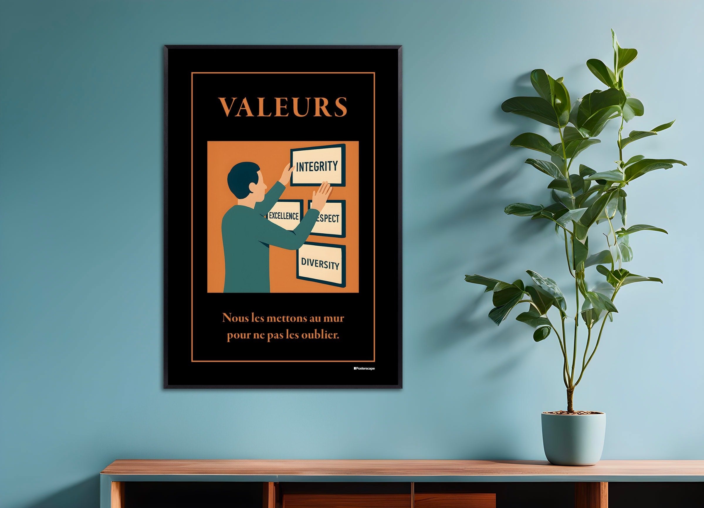 Poster of Values - Demotivational Poster, with metal frame