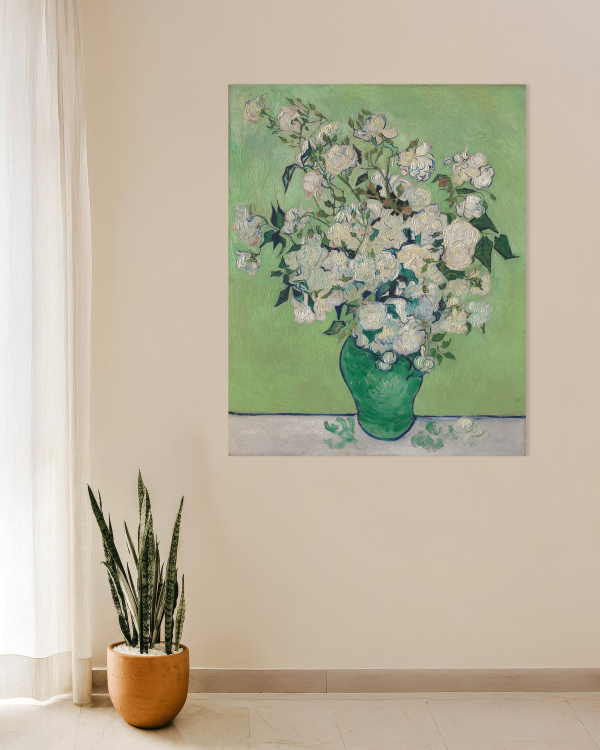 Poster van Vaas met rozen (1890) van Vincent van Gogh