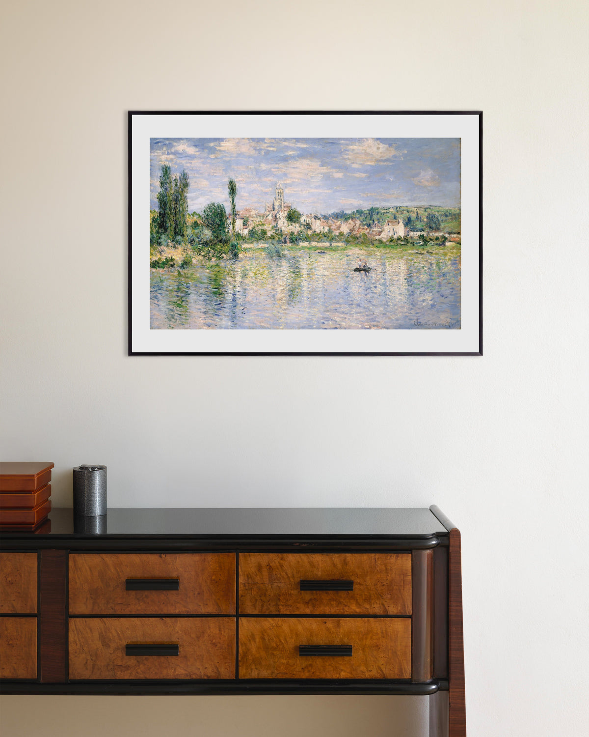 Affiche Vétheuil en été (1880) de Claude Monet, avec un cadre en métal