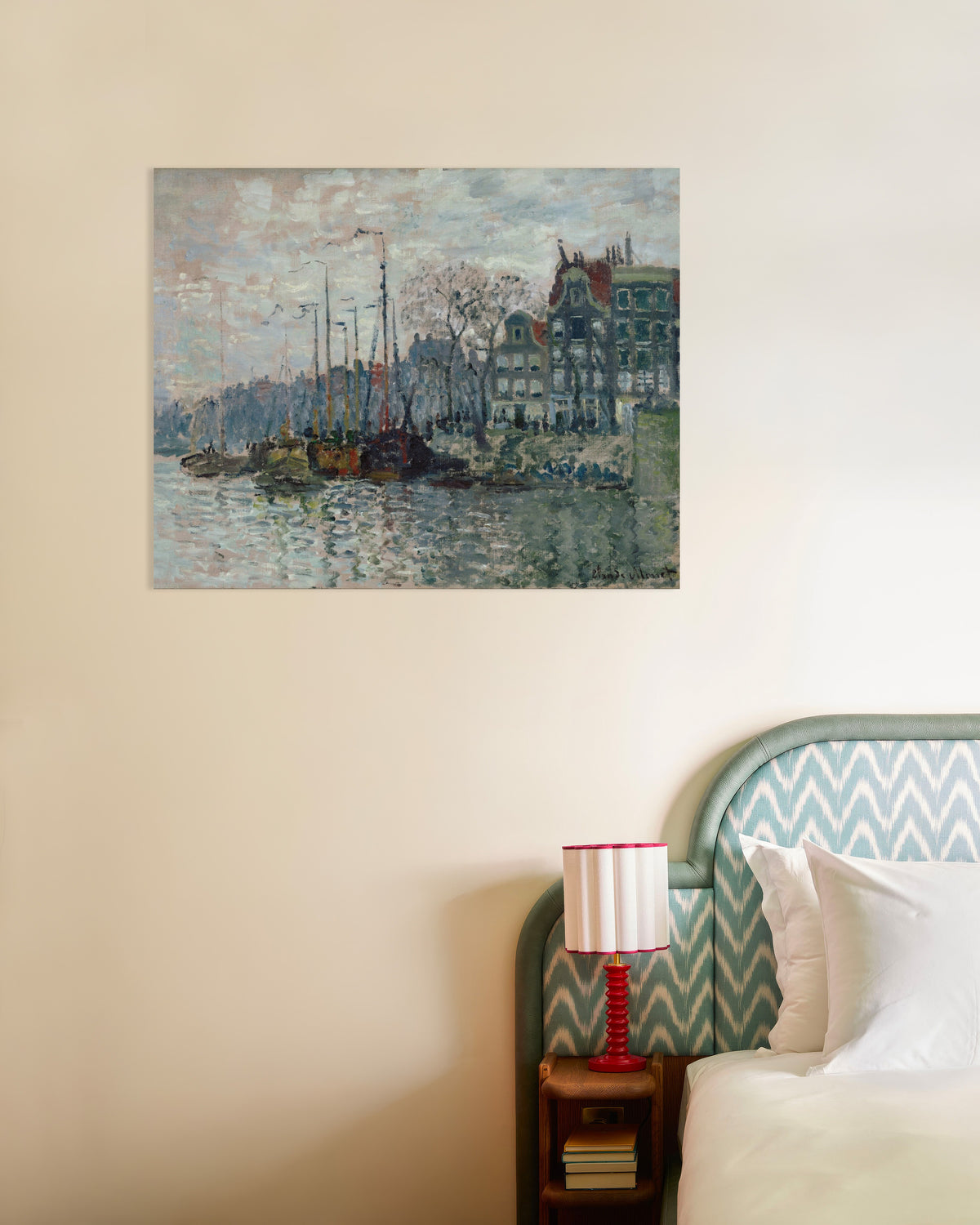 Affiche Vue du Prins Hendrikkade et du Kromme Waal à Amsterdam (1874) de Claude Monet