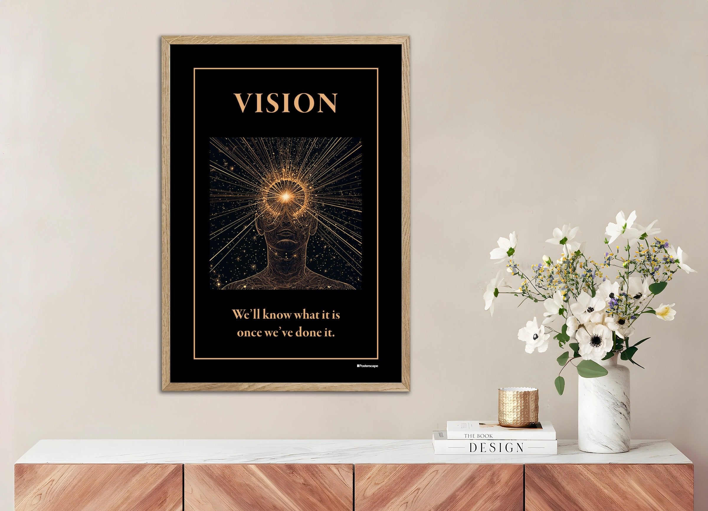 Poster of Vision - Demotivational Poster, with natural wooden frame