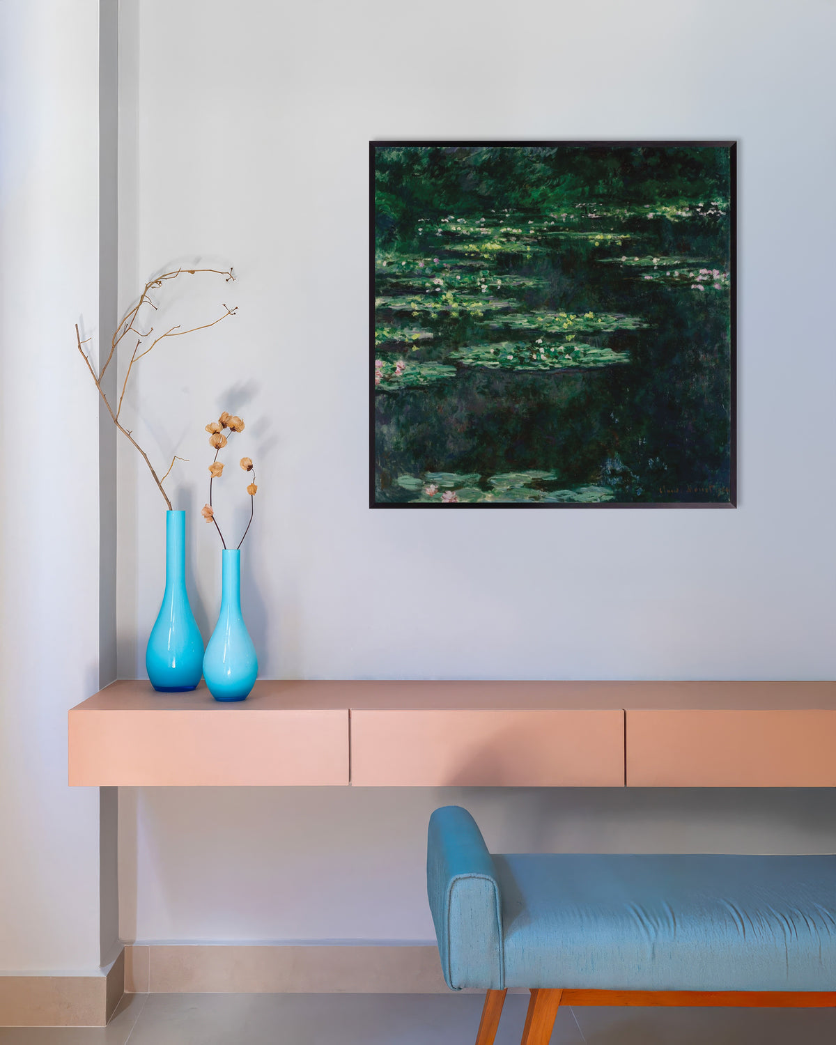 Poster Waterlelies (1904) van Claude Monet met metalen lijst