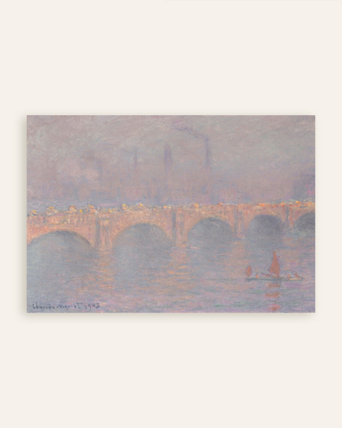 Affiche Waterloo Bridge, soleil voilé (1899–1903) de Claude Monet, miniature