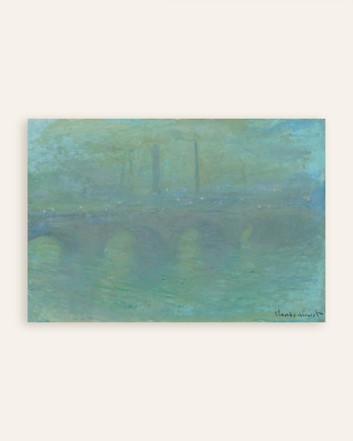 Poster Waterloo Bridge, Londen, bij schemering (1904) van Claude Monet, miniatuur