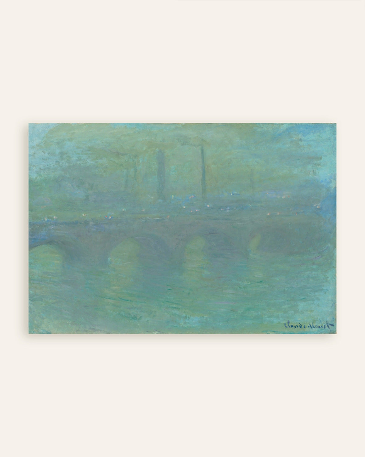 Poster Waterloo Bridge, Londen, bij schemering (1904) van Claude Monet, miniatuur