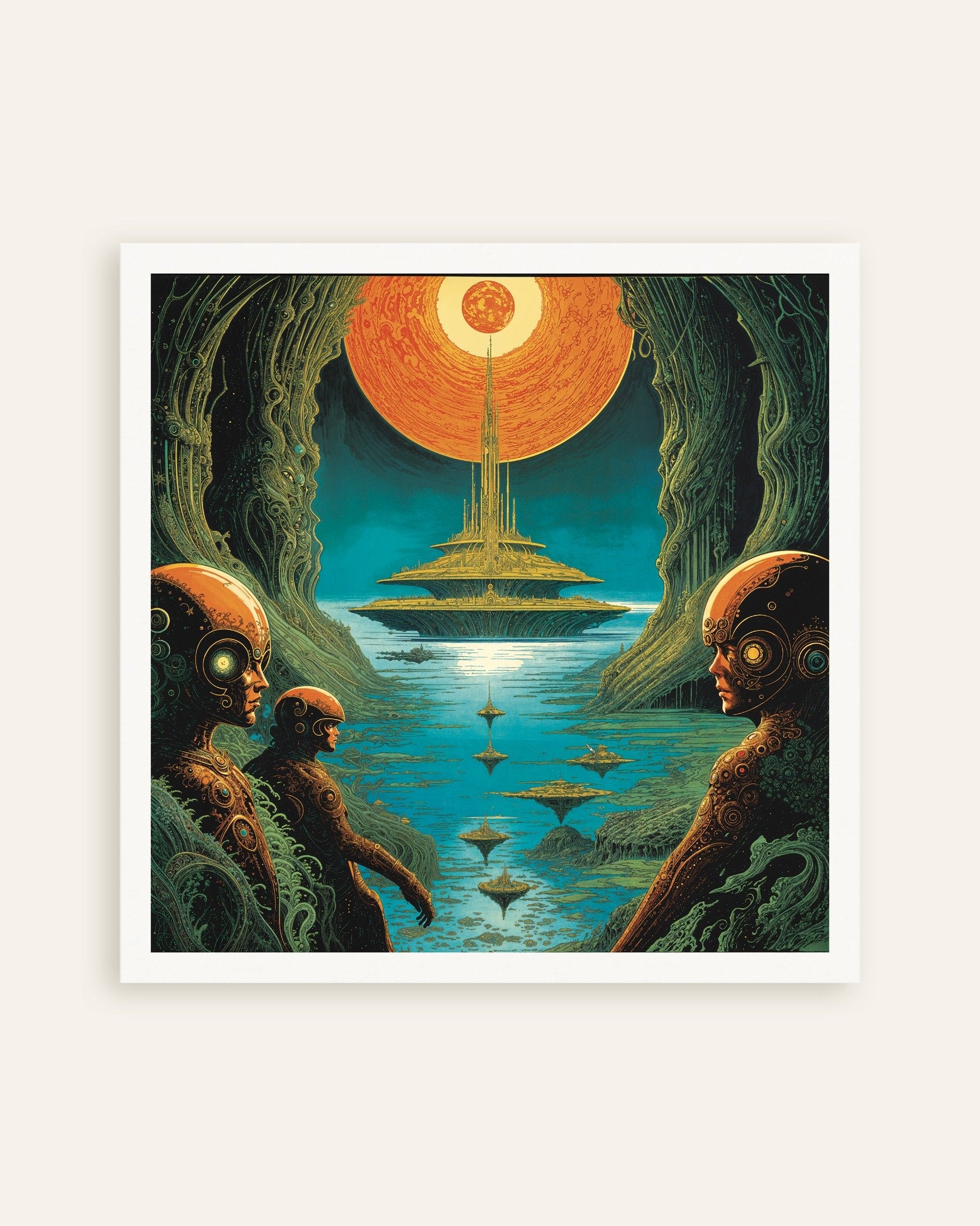 Poster of We Merged the Sky and the Ocean - Sci-Fi Cityscape, thumbnail