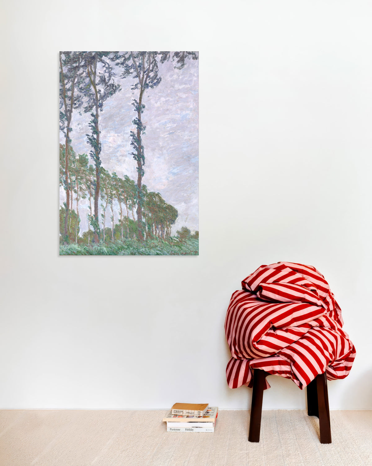 Poster Populieren, windeffect (1891) van Claude Monet