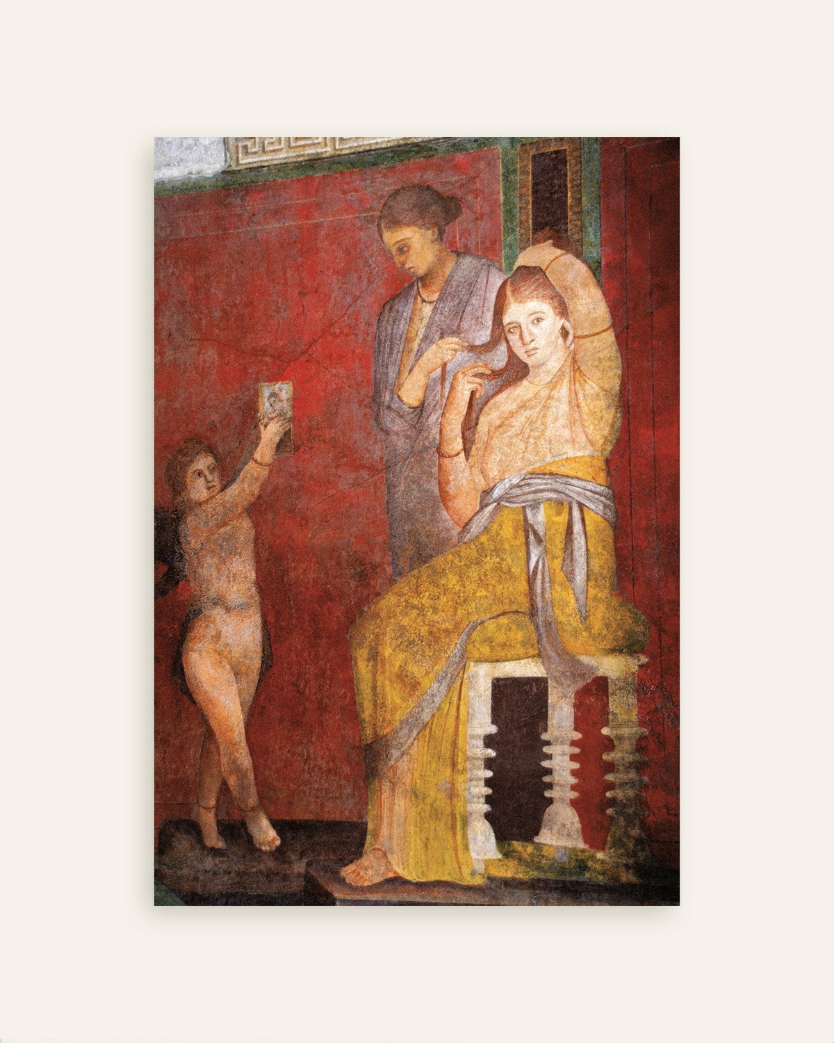 Poster van het fresco van de vrouw die gekapt wordt, Villa der Mysteriën