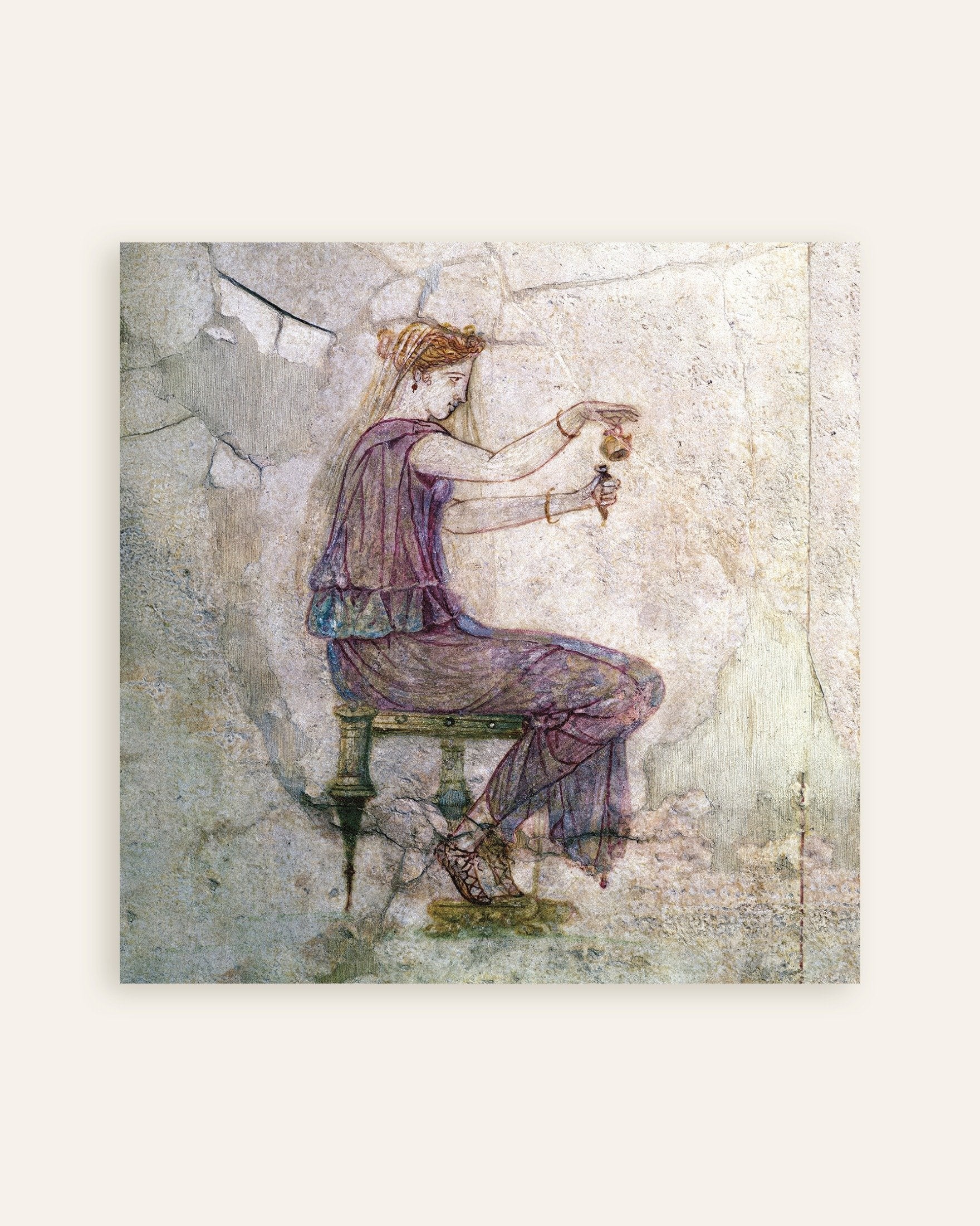 Poster of Woman pouring perfume fresco poster, thumbnail