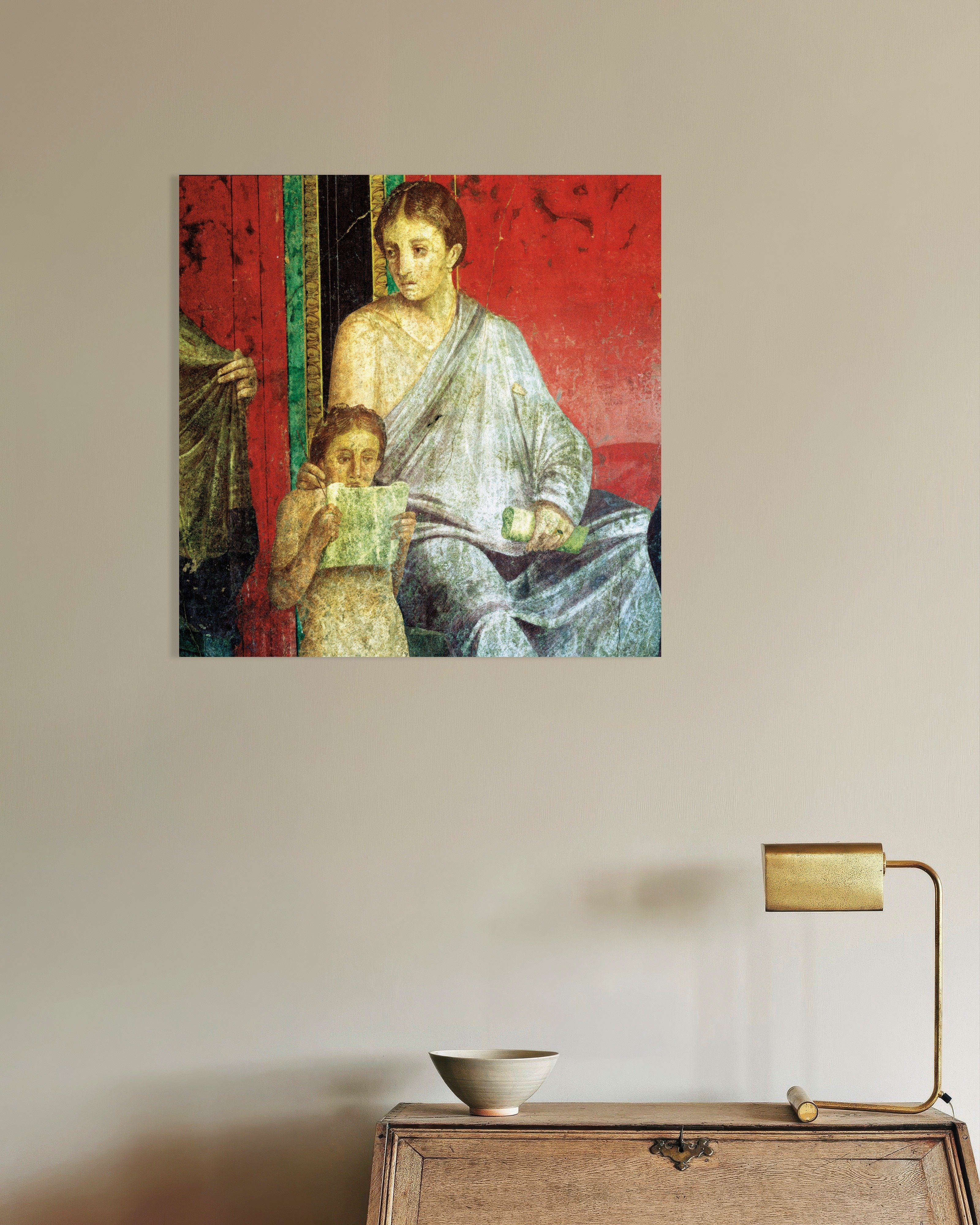 Poster of Young girl reading fresco poster